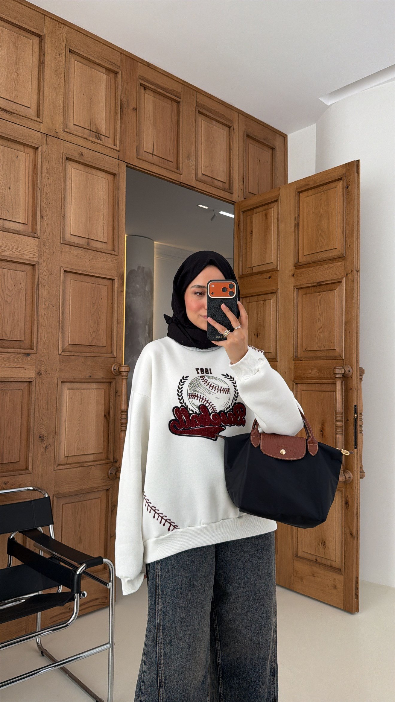 Şardonlu Oversize Sweat