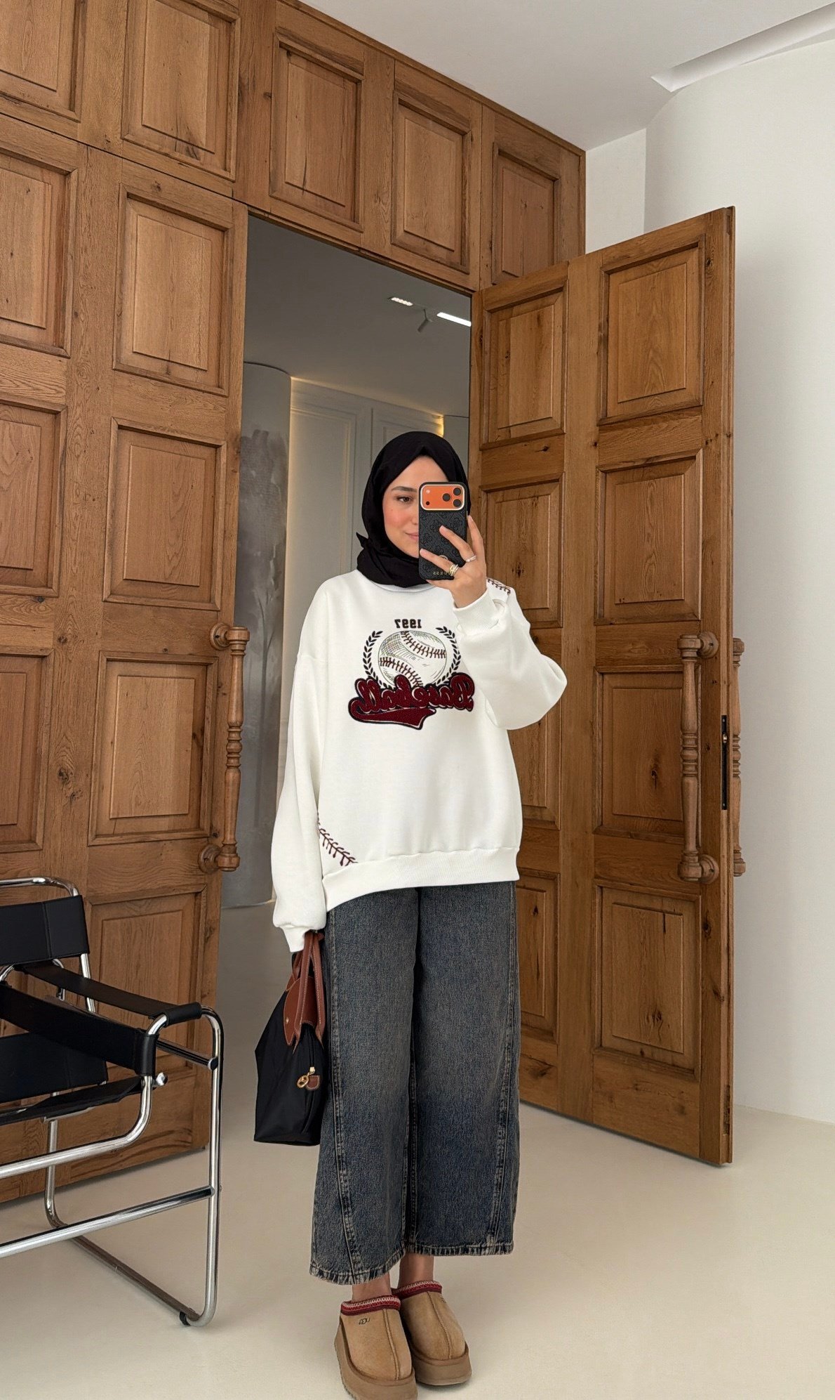Şardonlu Oversize Sweat