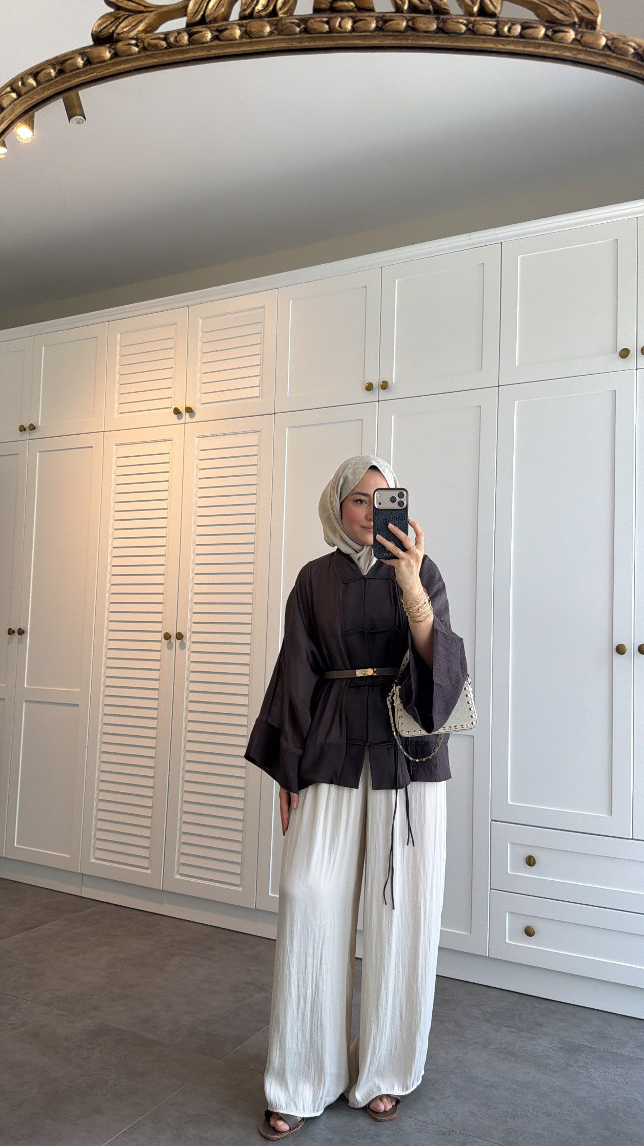 Sedef Tül Premium Kimono  Kahve