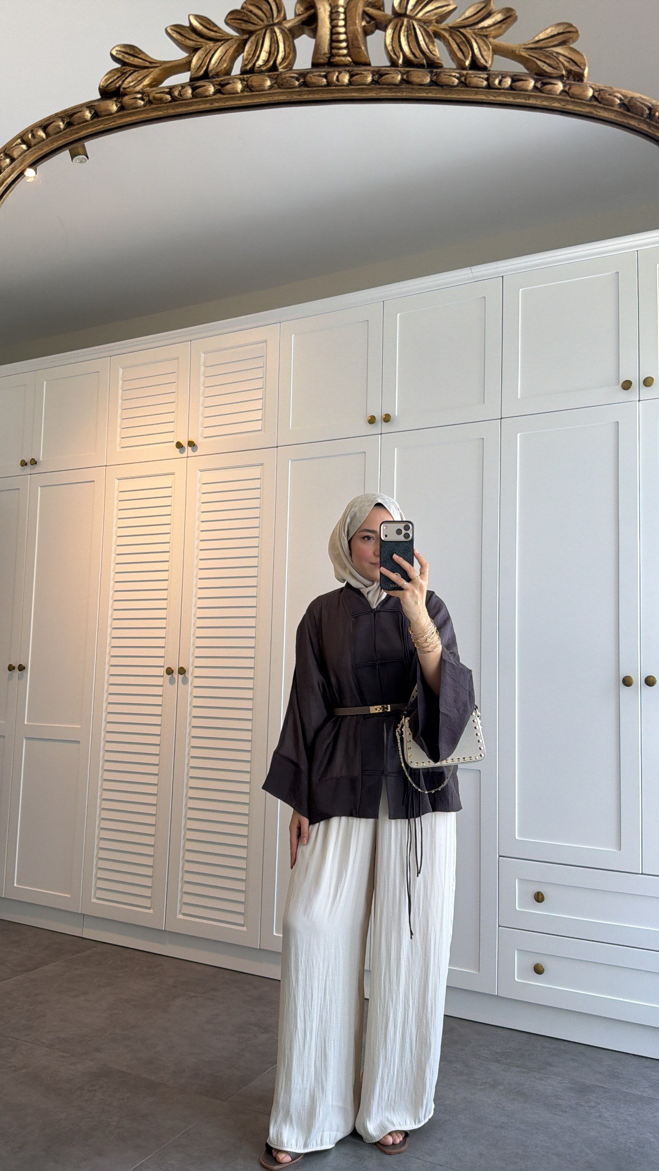 Sedef Tül Premium Kimono  Kahve