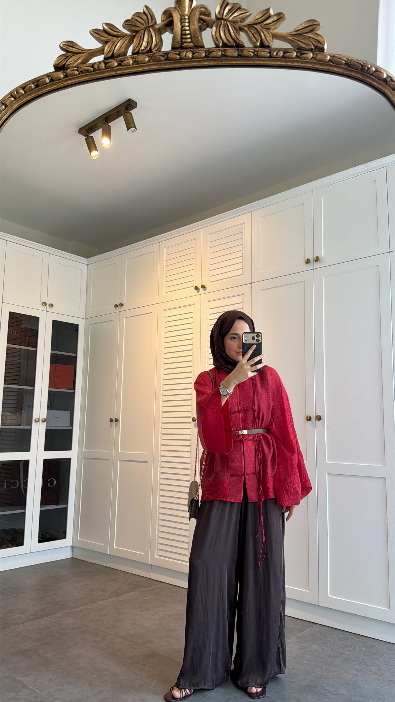 Sedef Tül Premium Kimono Kırmızı