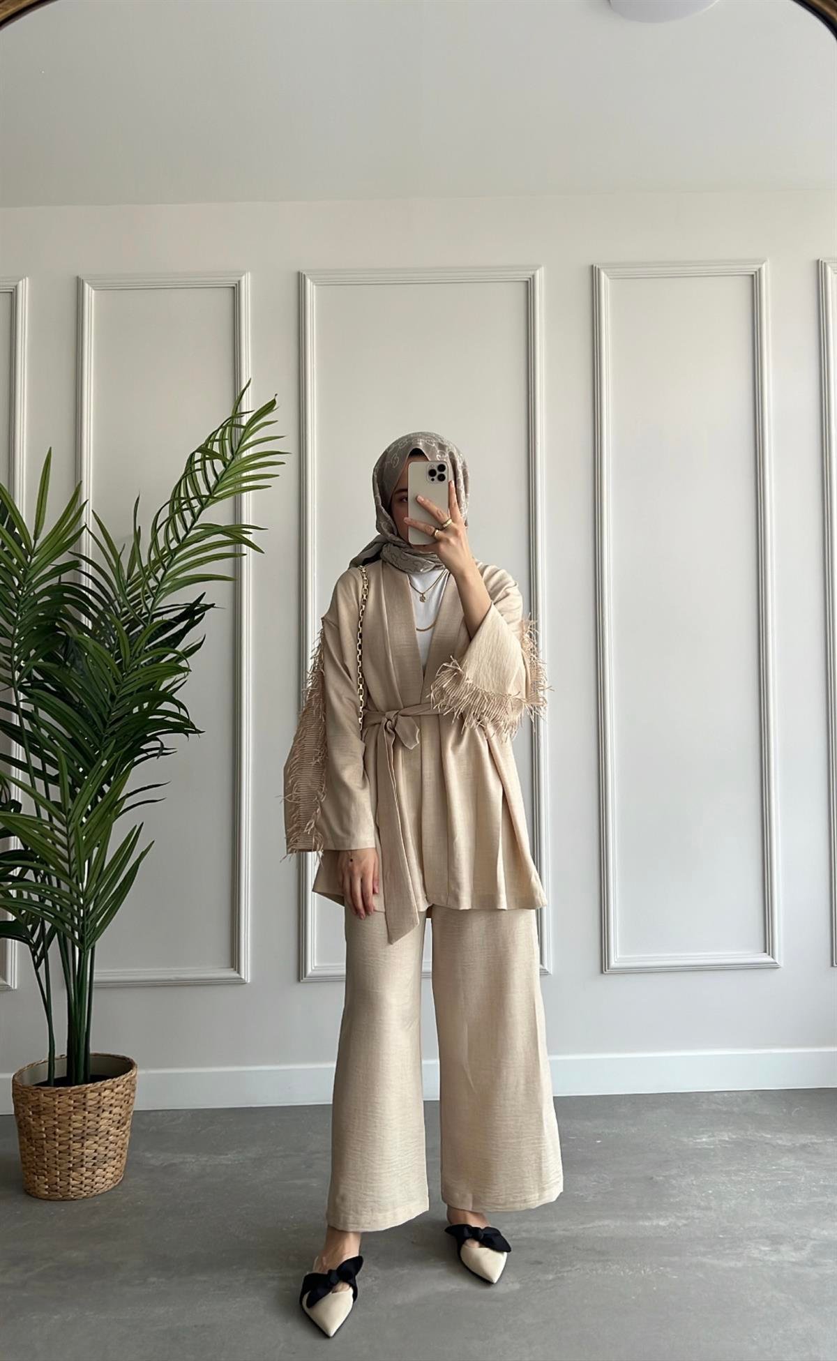 Şerit Süs Kimono Takım