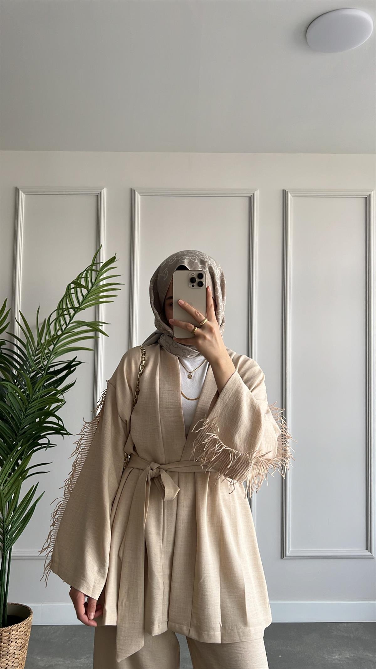 Şerit Süs Kimono Takım