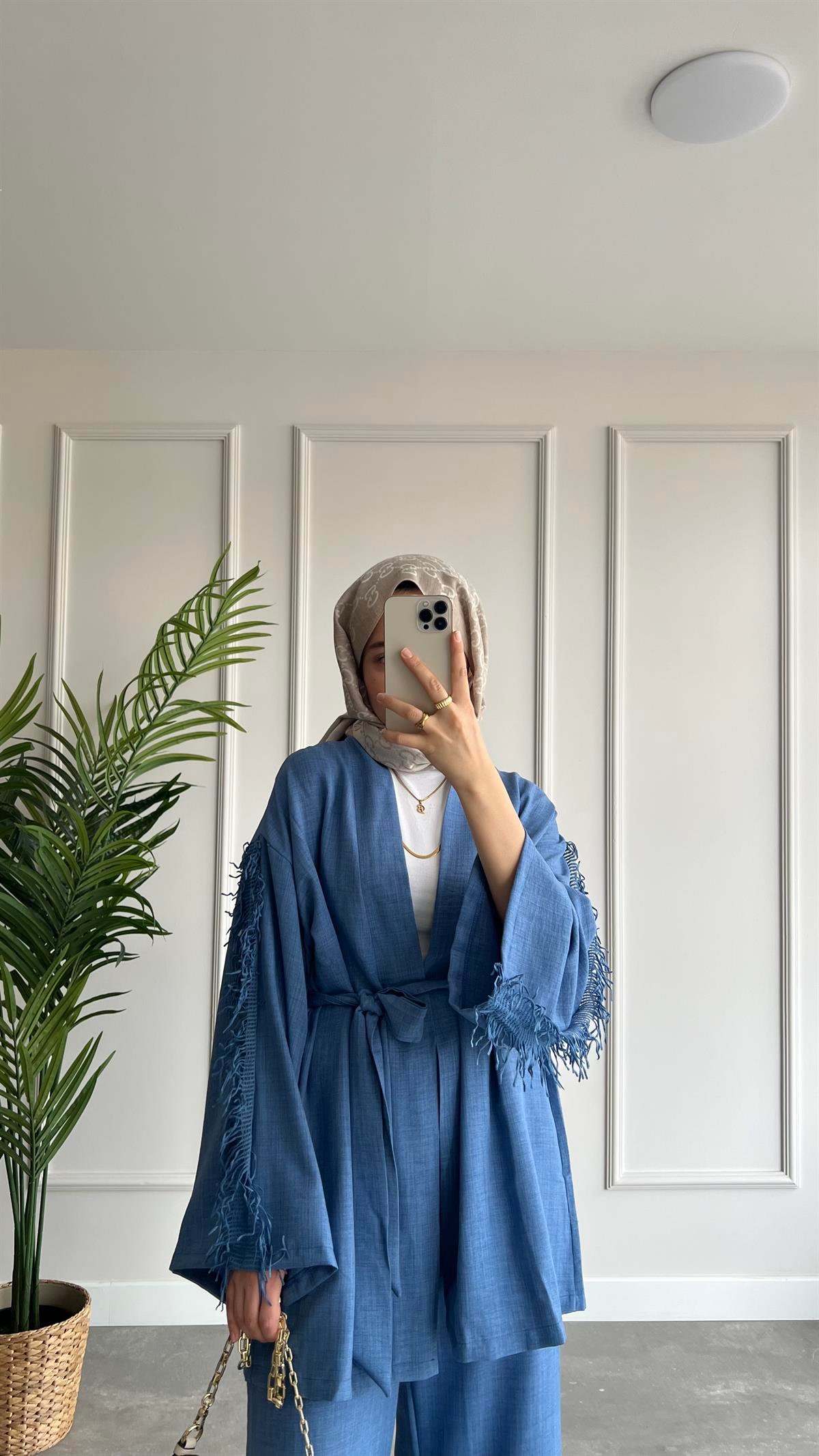 Şerit Süs Kimono Takım