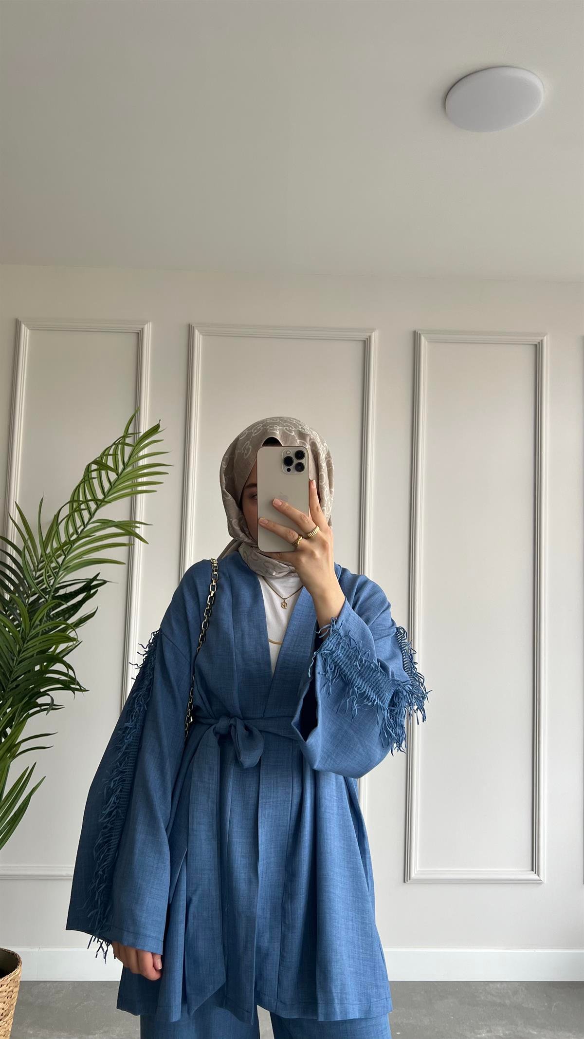 Şerit Süs Kimono Takım