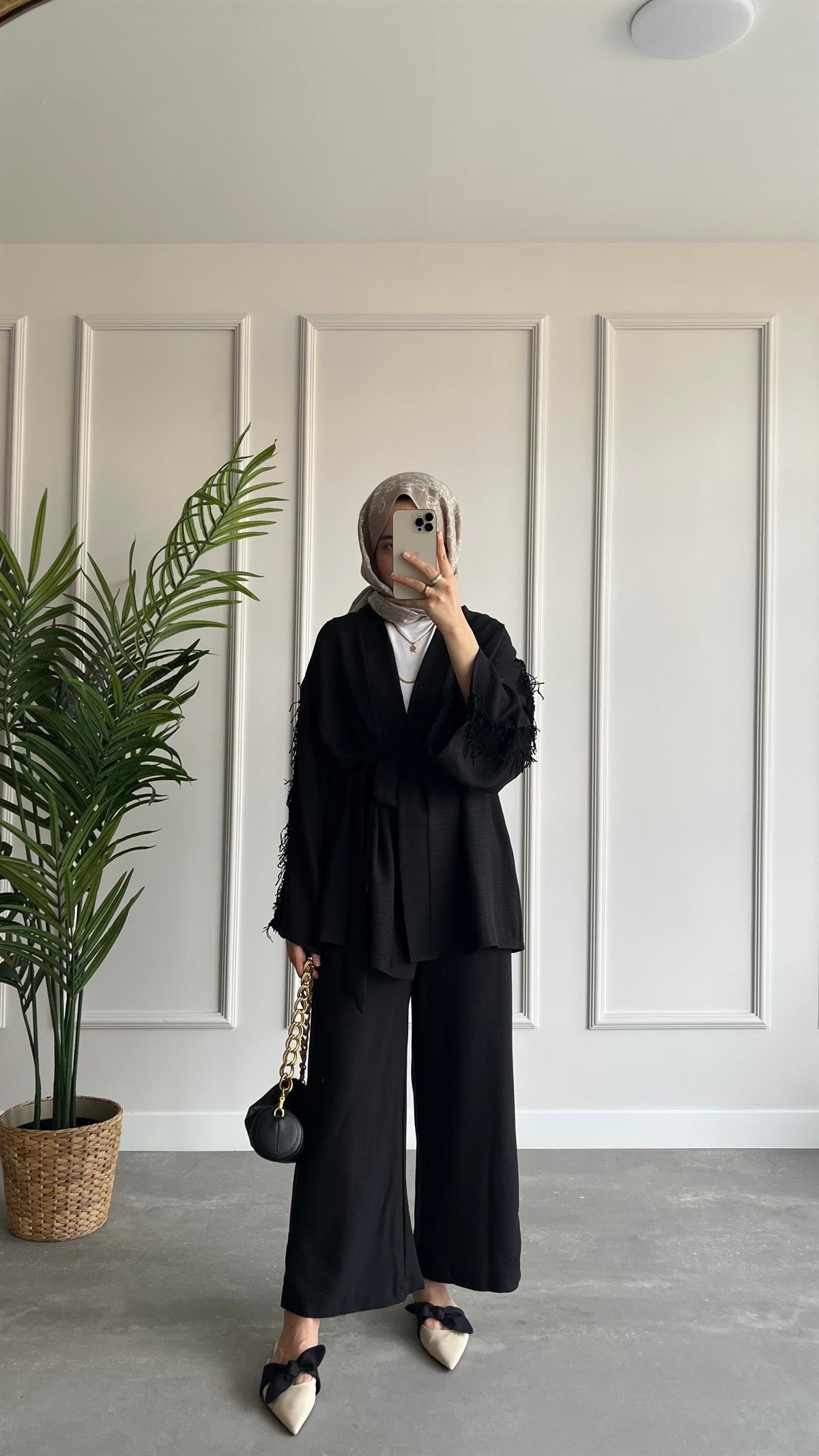Şerit Süs Kimono Takım