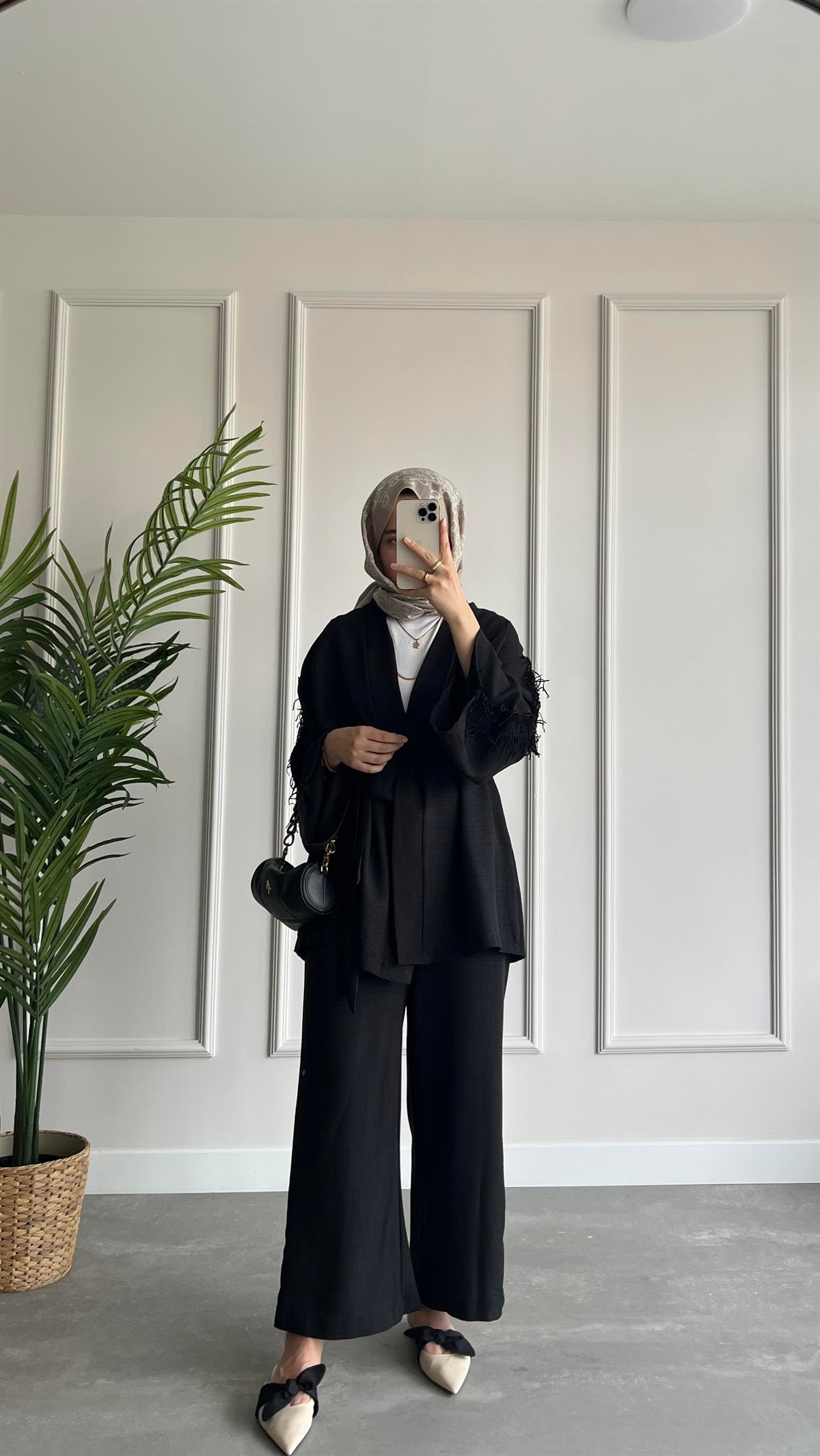 Şerit Süs Kimono Takım
