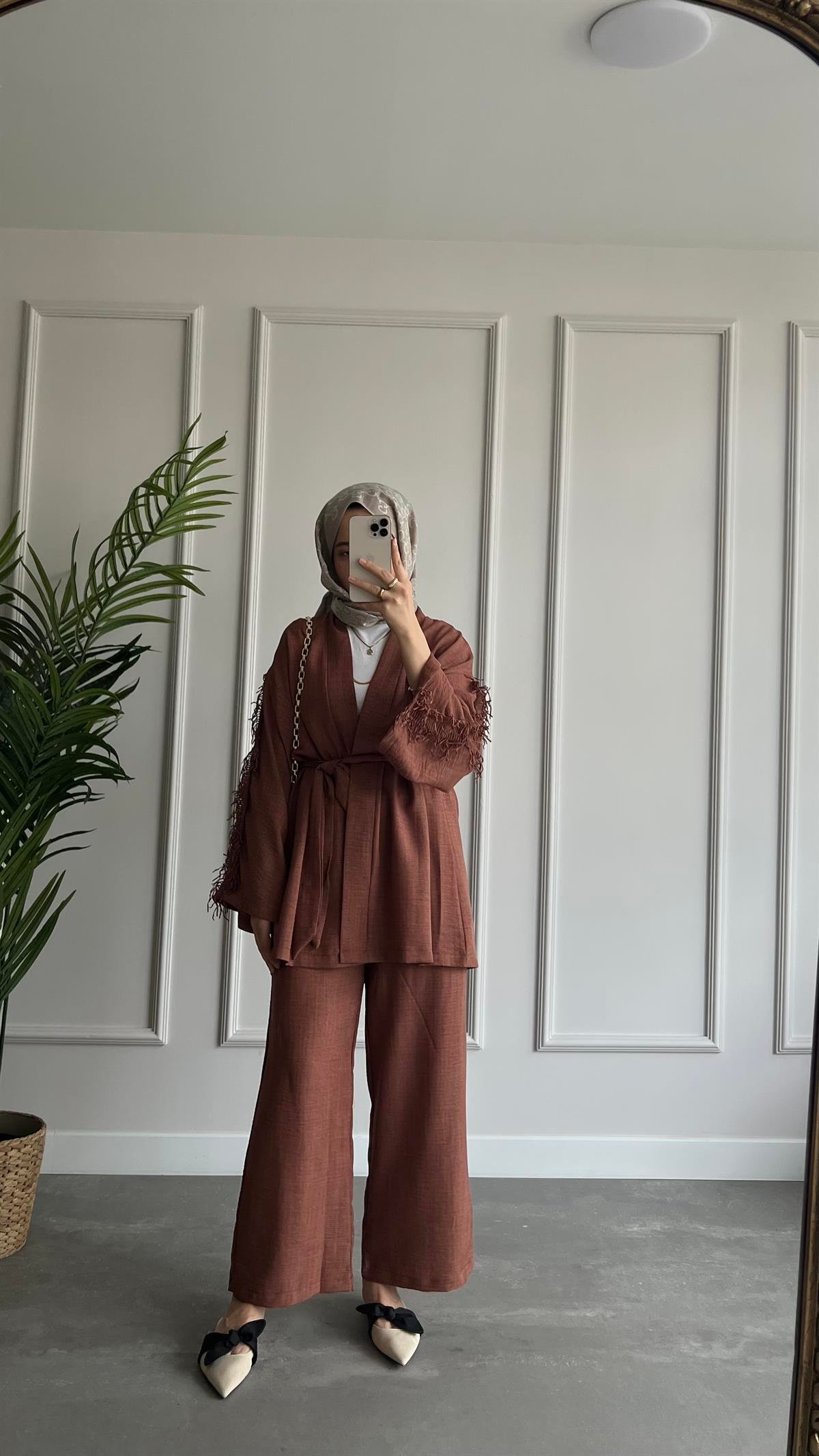 Şerit Süs Kimono Takım