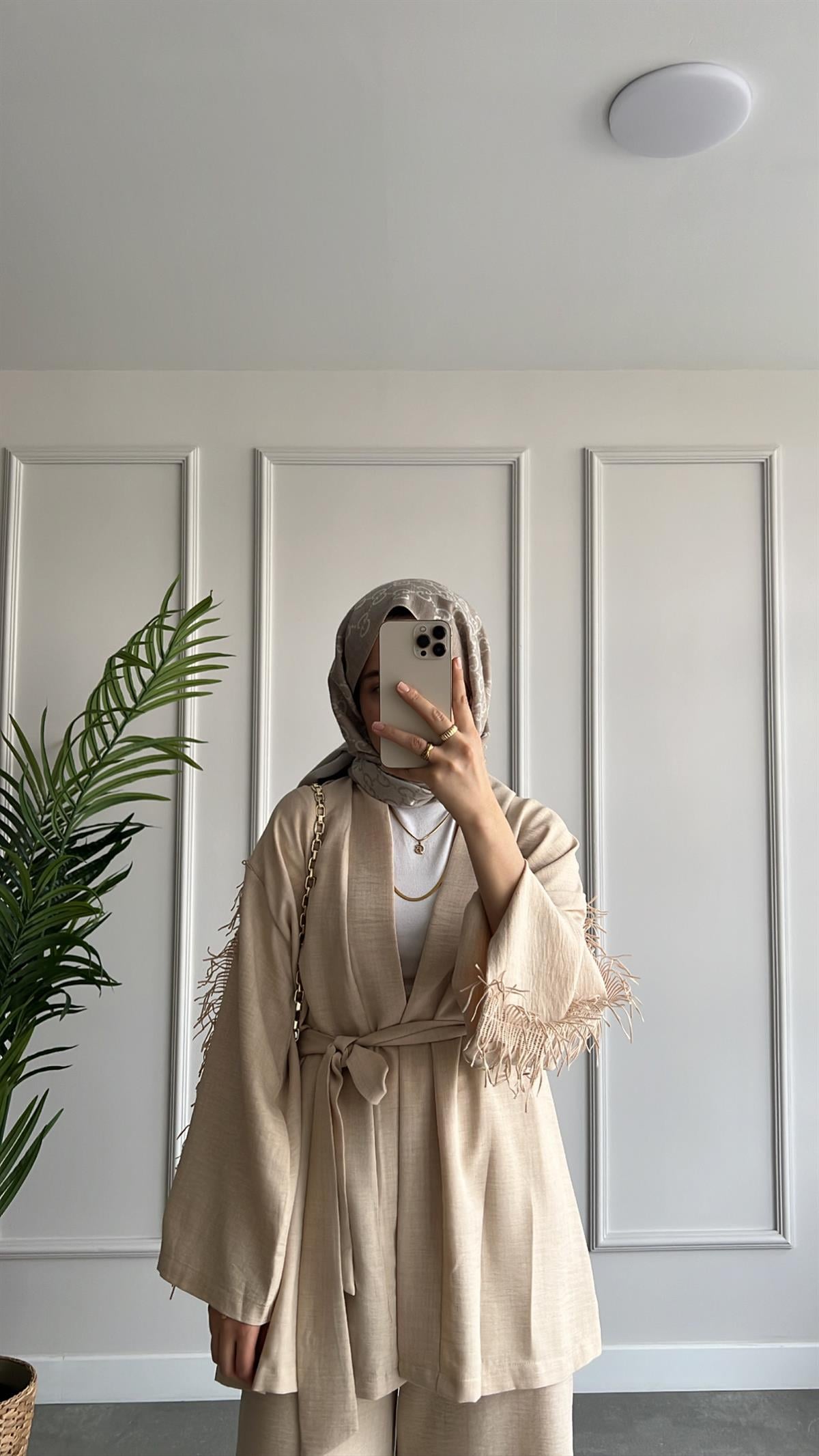 Şerit Süs Kimono Takım
