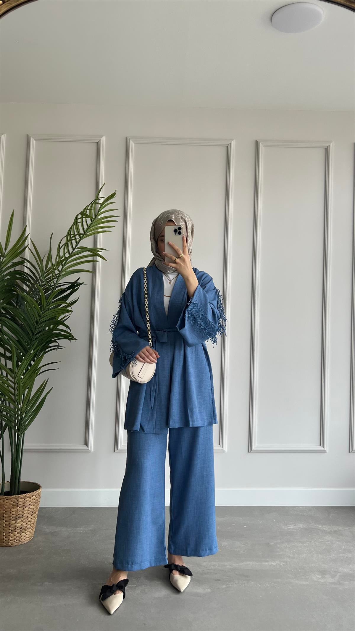 Şerit Süs Kimono Takım