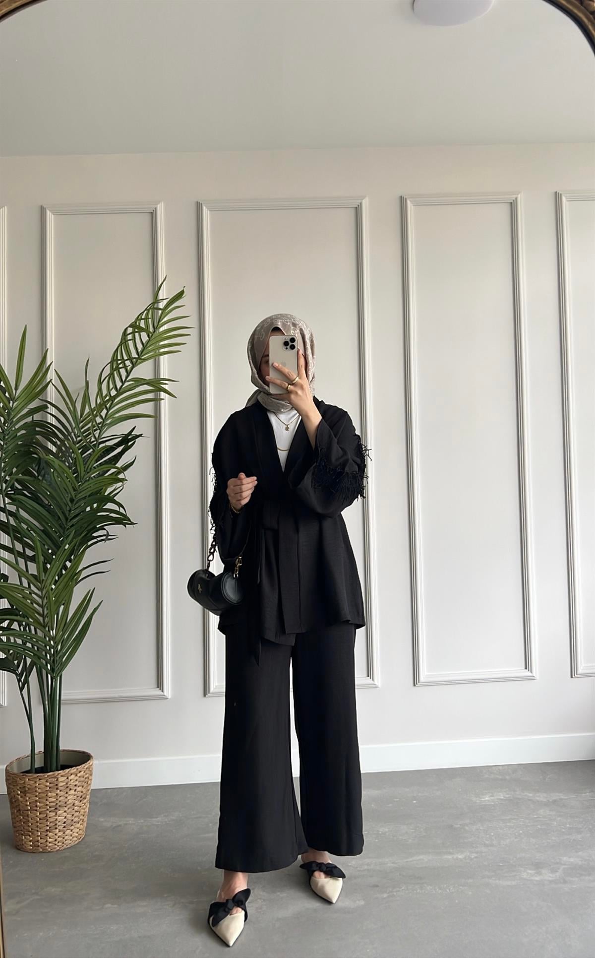 Şerit Süs Kimono Takım
