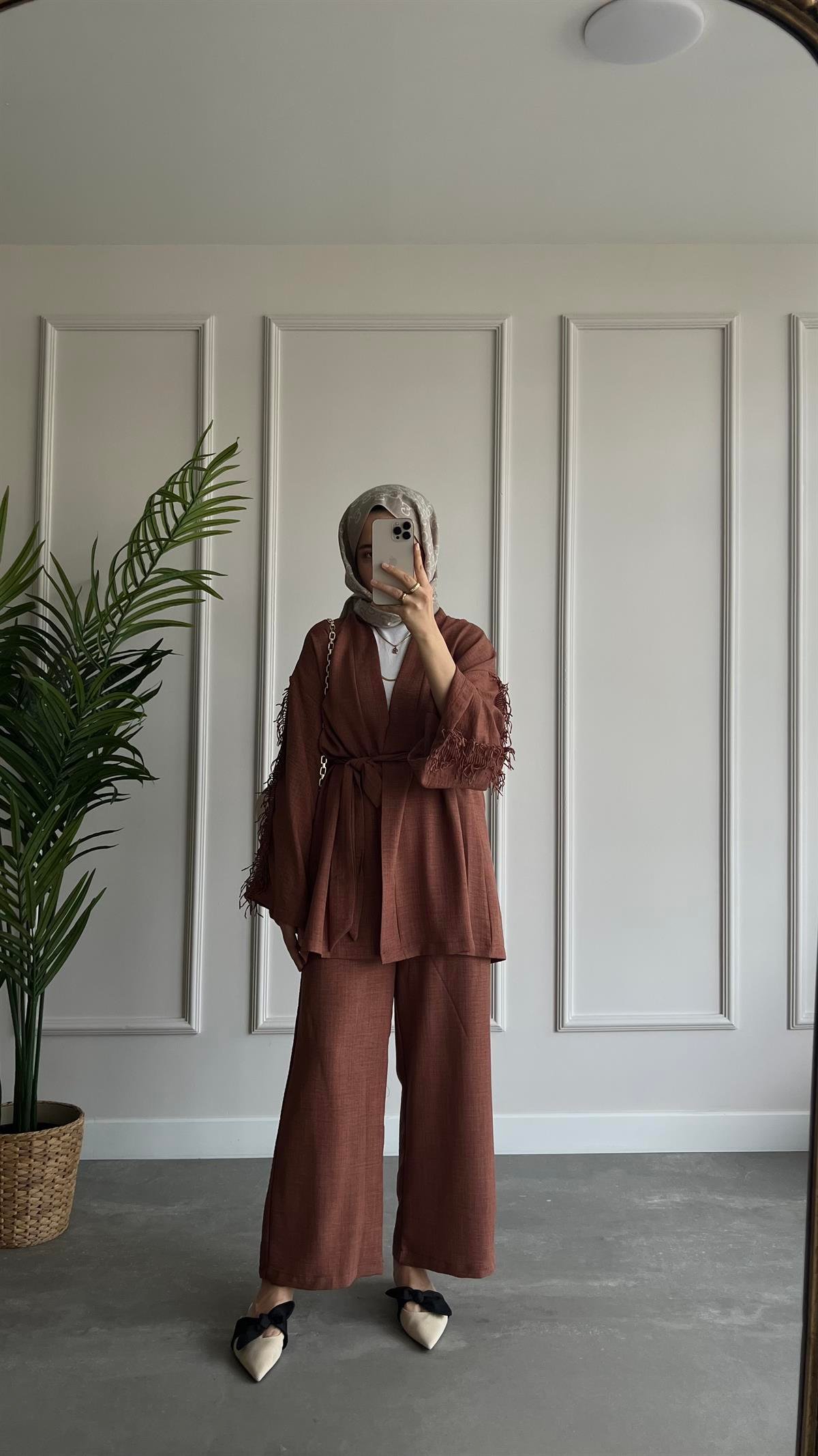 Şerit Süs Kimono Takım