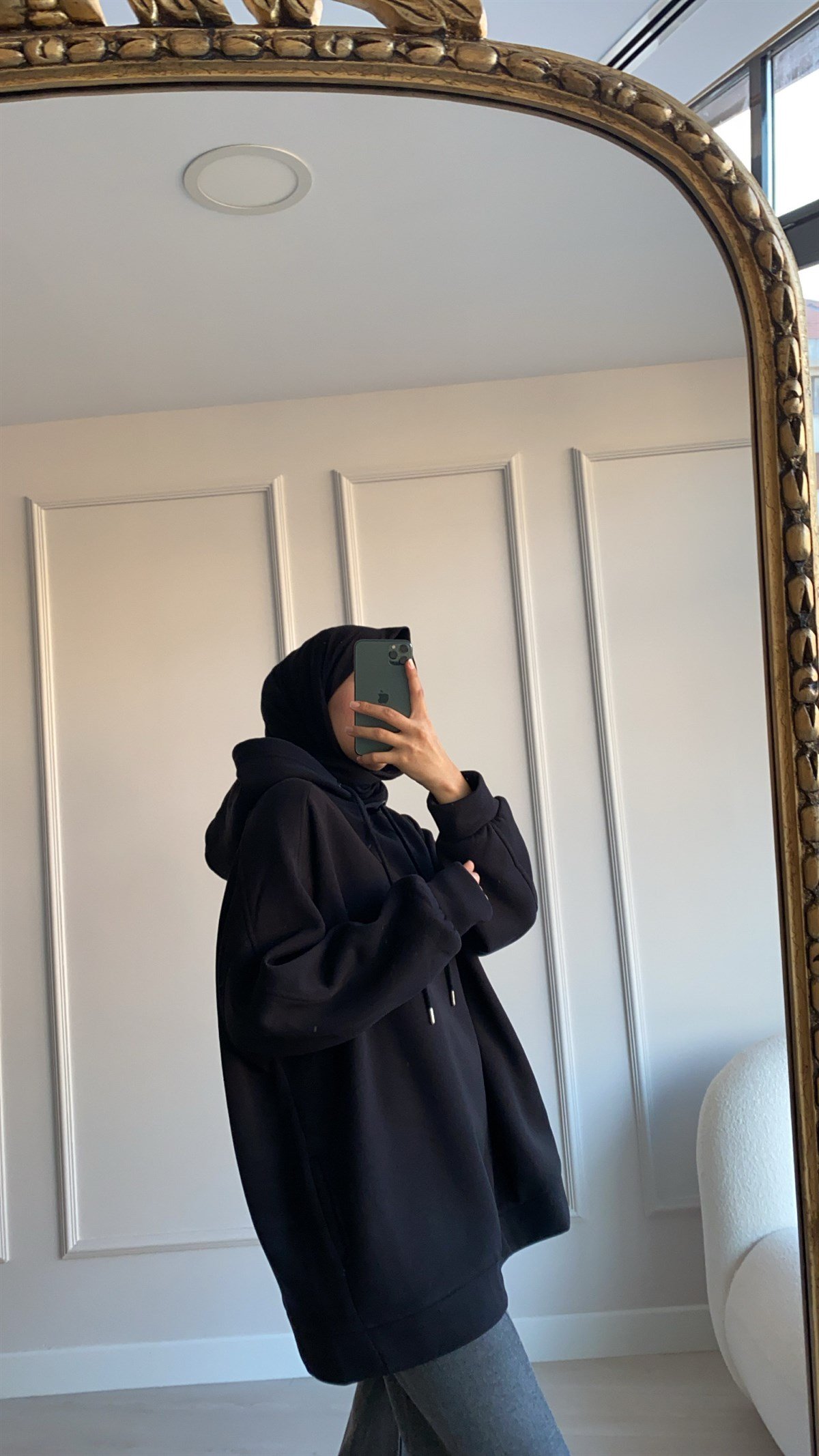Siyah Şardonlu Sweatshirt 