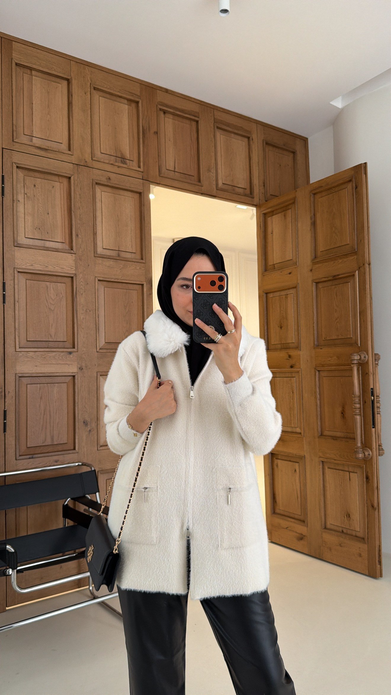 Soft Kürk Detaylı Hırka Ekru