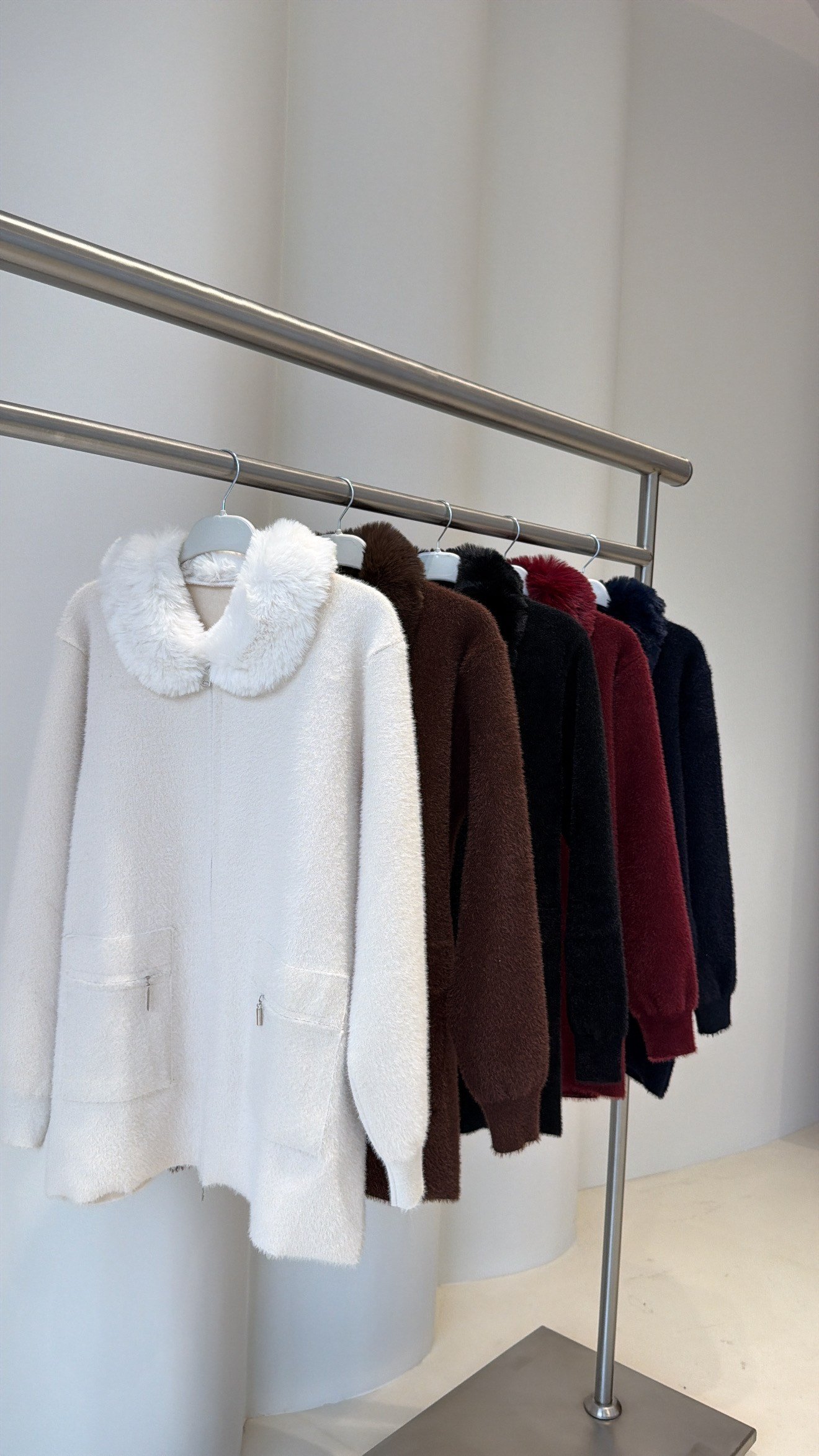 Soft Kürk Detaylı Hırka Ekru
