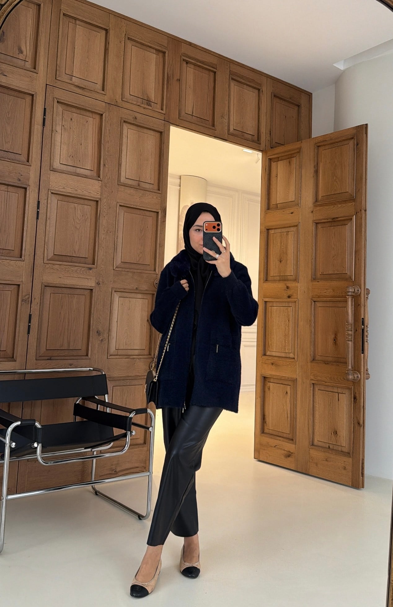 Soft Kürk Detaylı Hırka Lacivert
