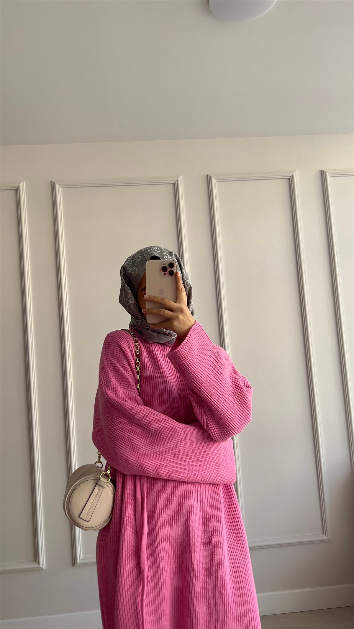 Triko Elbise --Pembe 