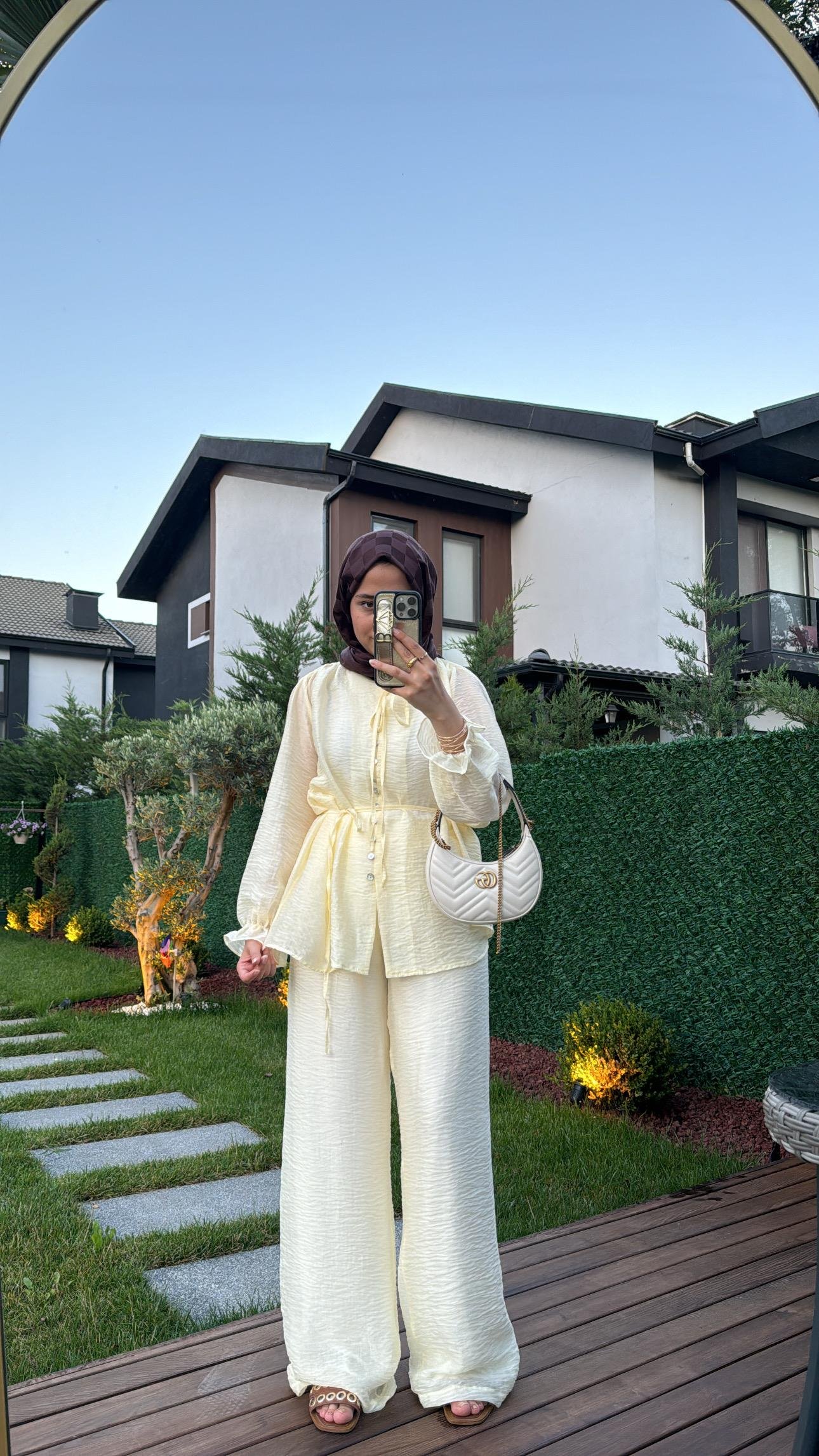 Tül Detaylı Takım Butter Yellow