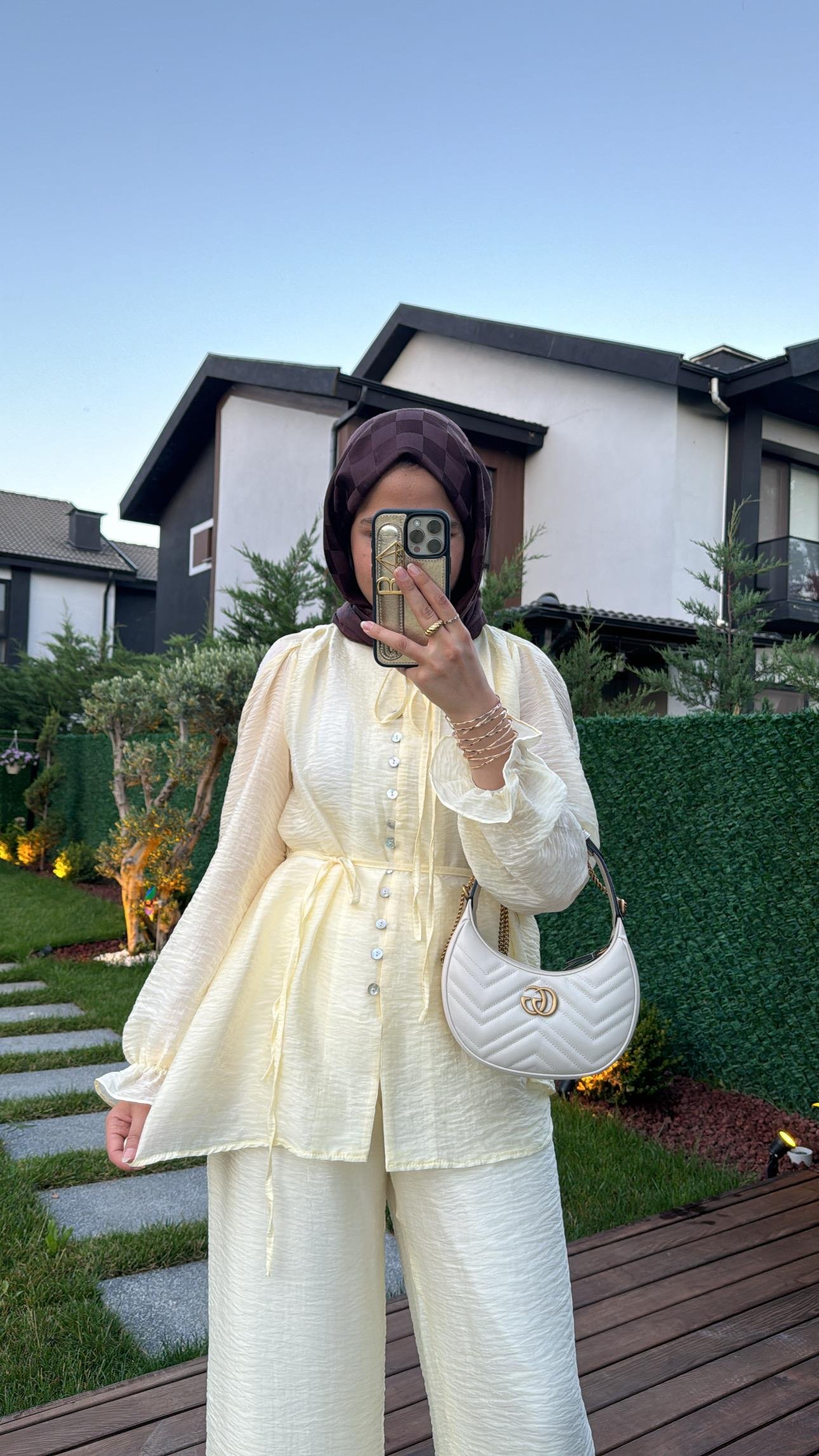 Tül Detaylı Takım Butter Yellow
