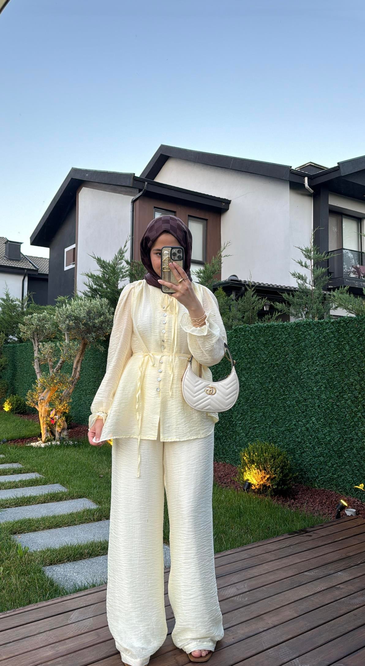 Tül Detaylı Takım Butter Yellow