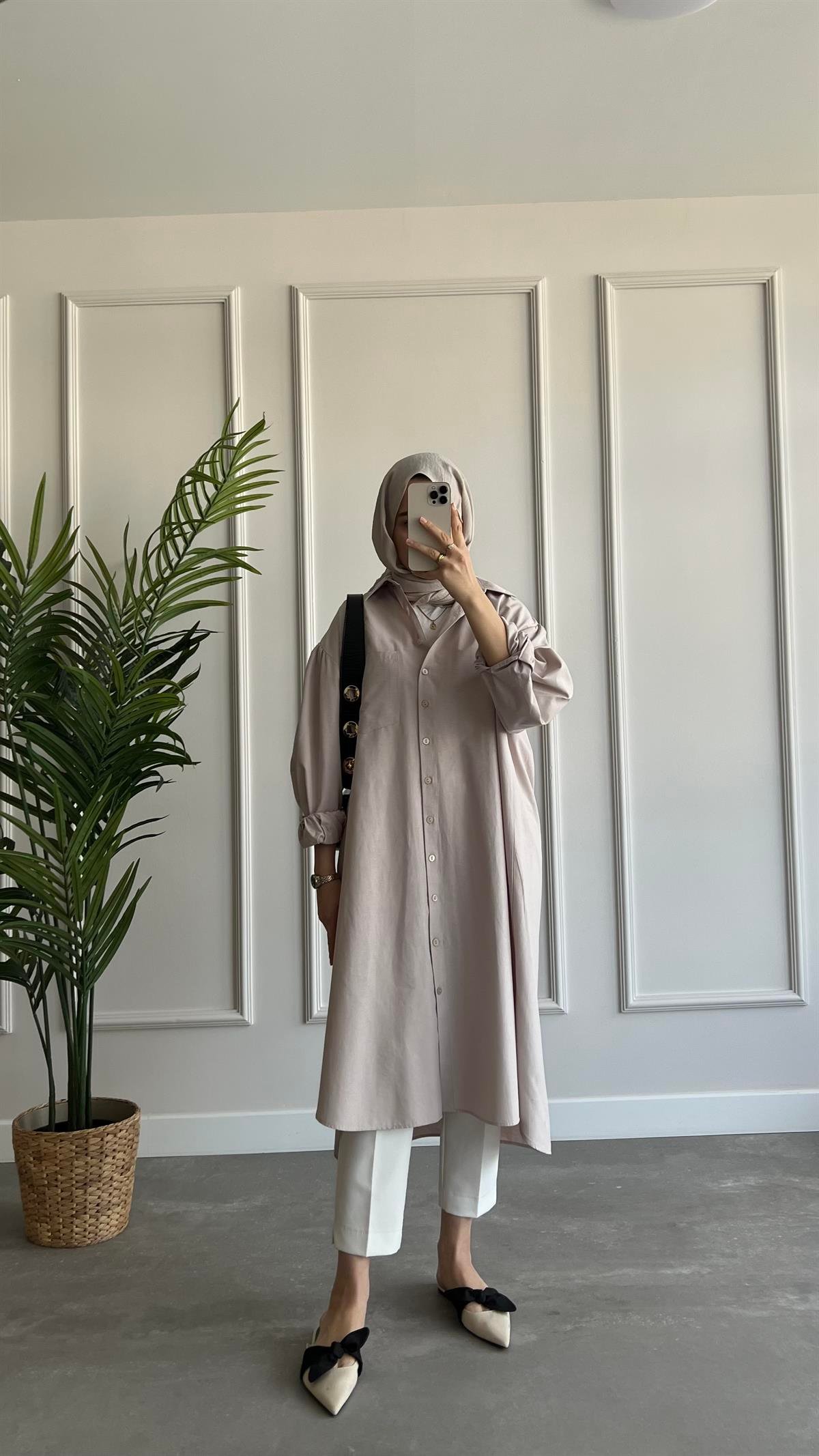 Uzun Oversize Poplin Gömlek