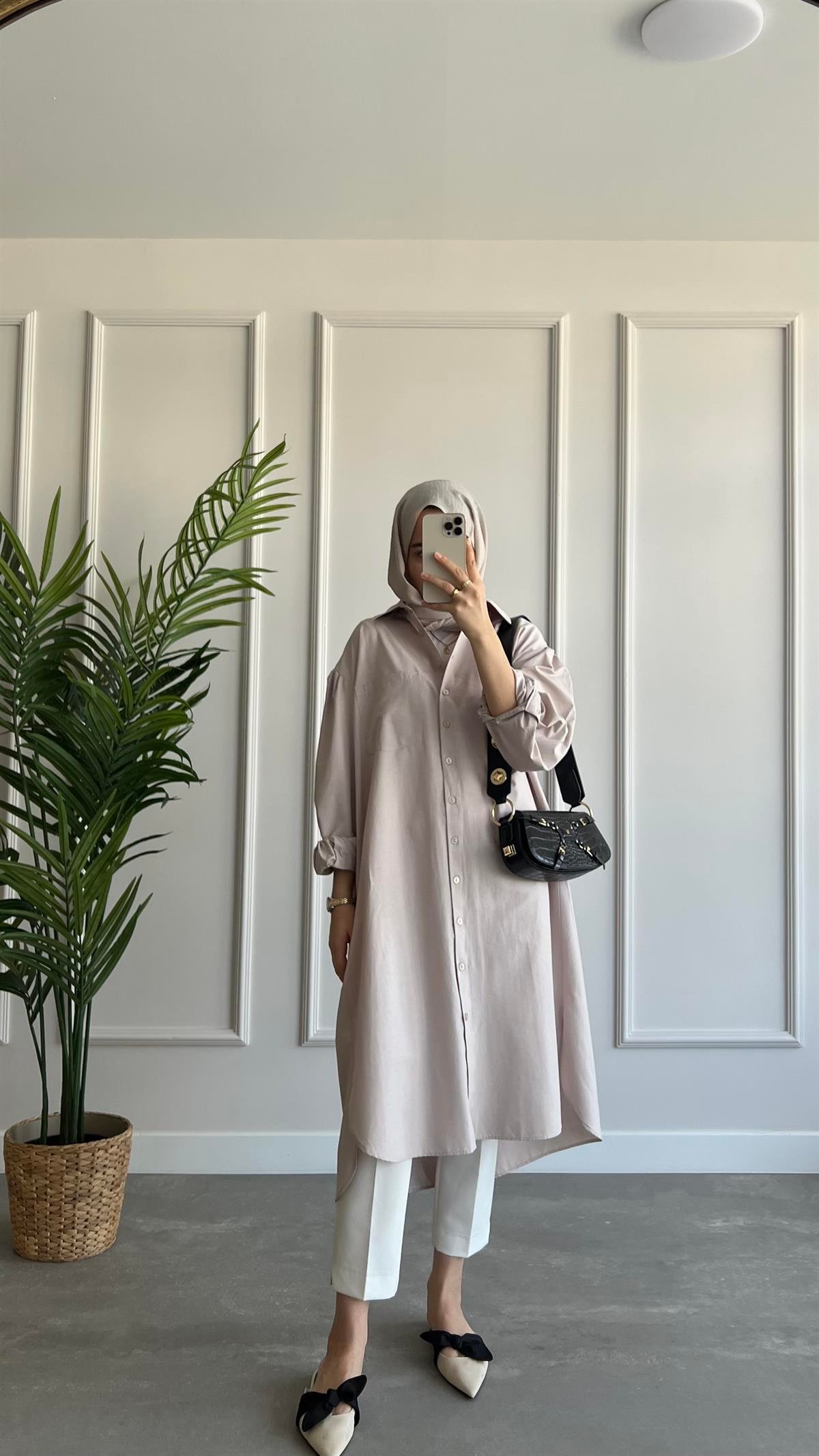 Uzun Oversize Poplin Gömlek