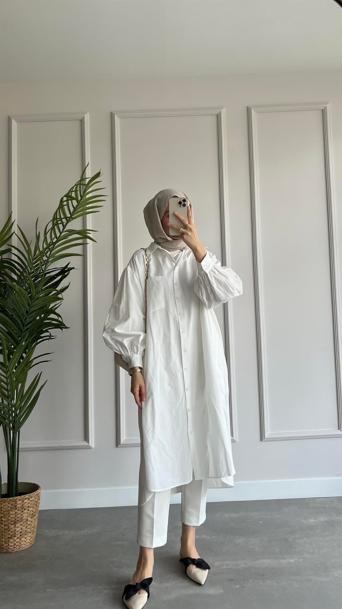 Uzun Oversize Poplin Gömlek