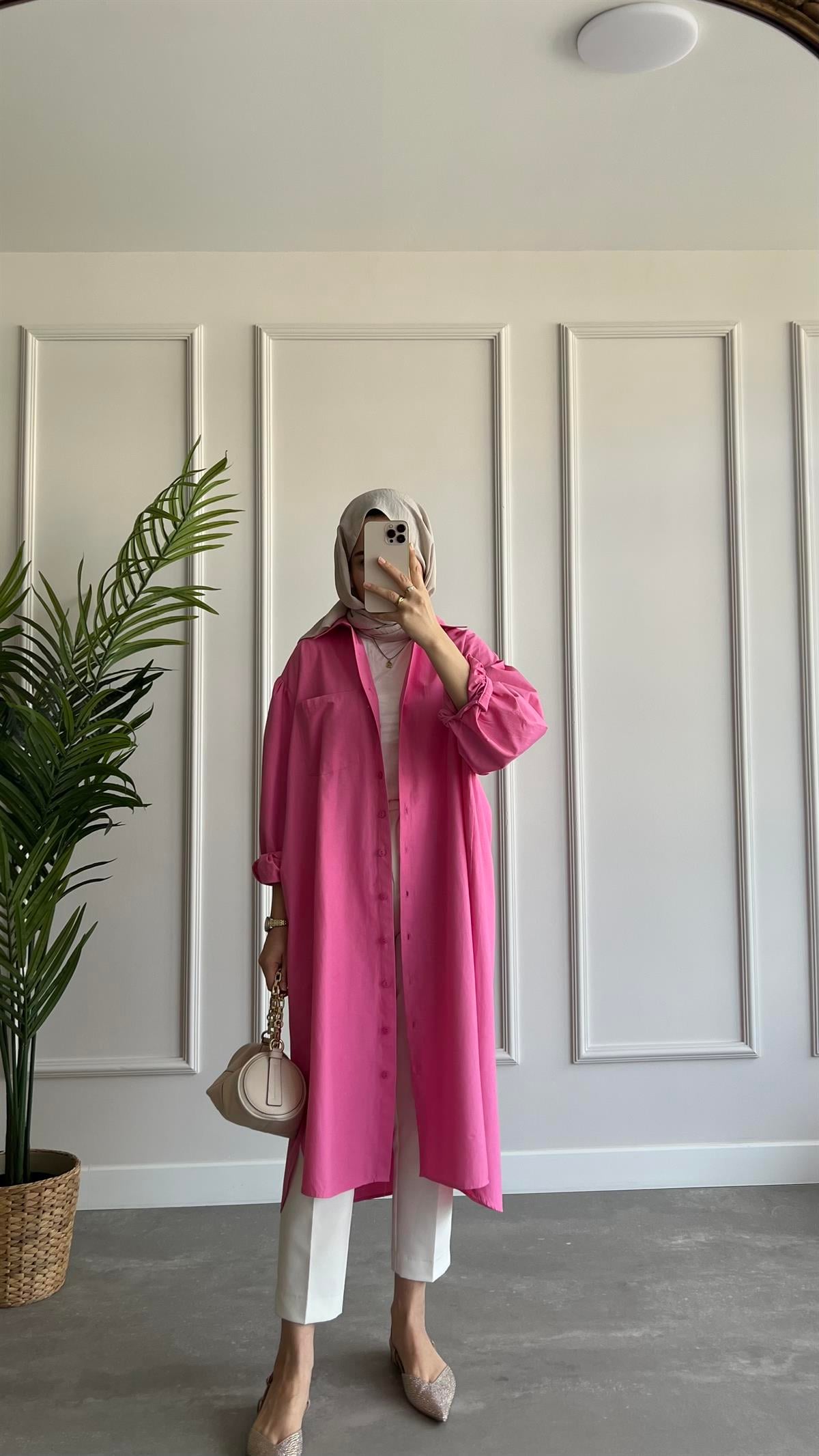 Uzun Oversize Poplin Gömlek