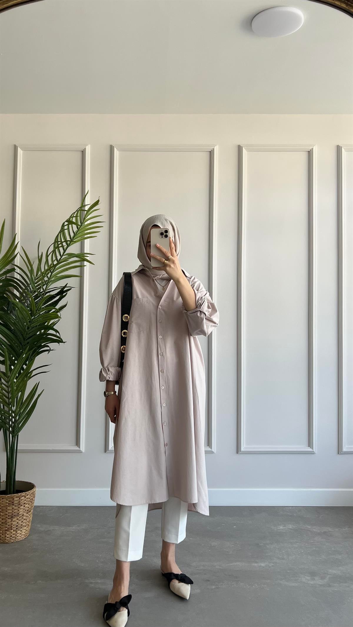 Uzun Oversize Poplin Gömlek