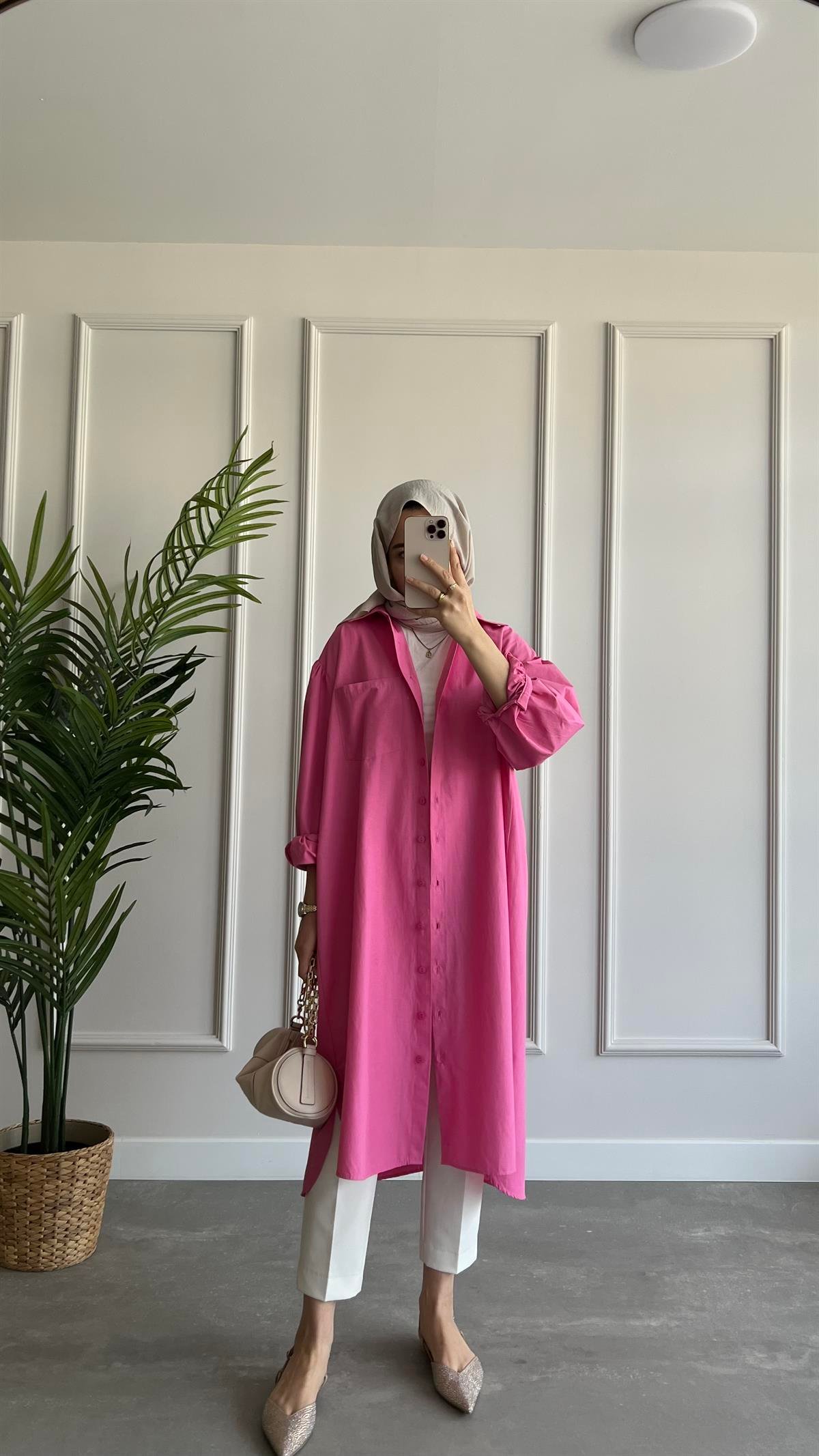 Uzun Oversize Poplin Gömlek