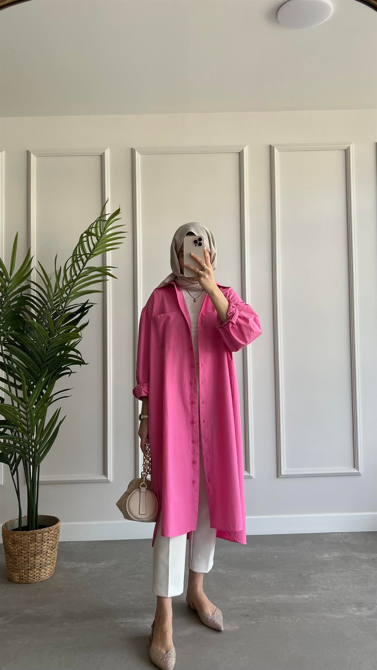 Uzun Oversize Poplin Gömlek