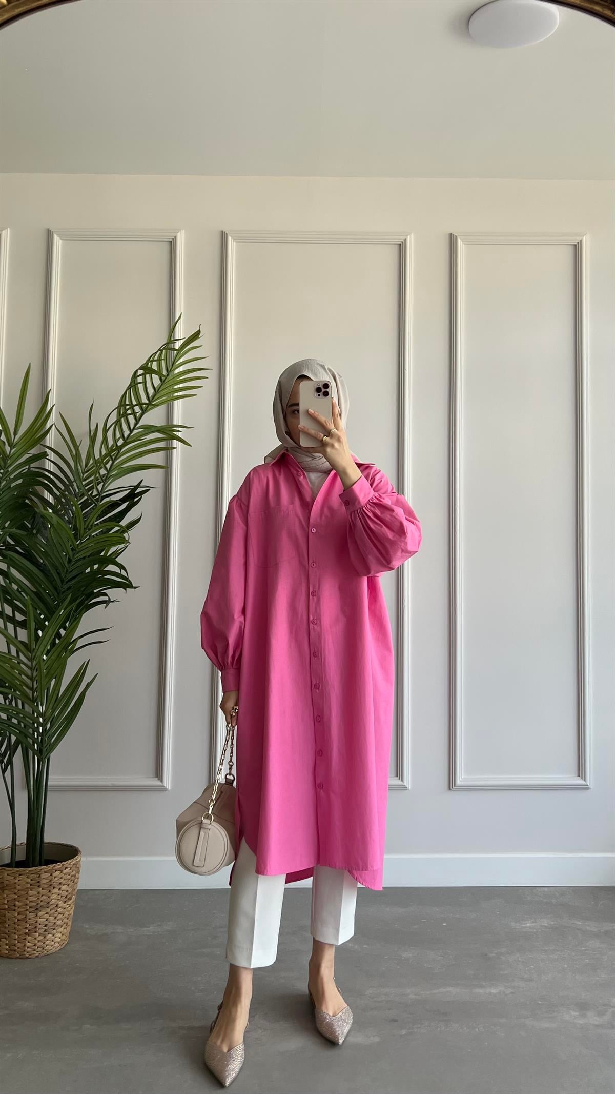 Uzun Oversize Poplin Gömlek