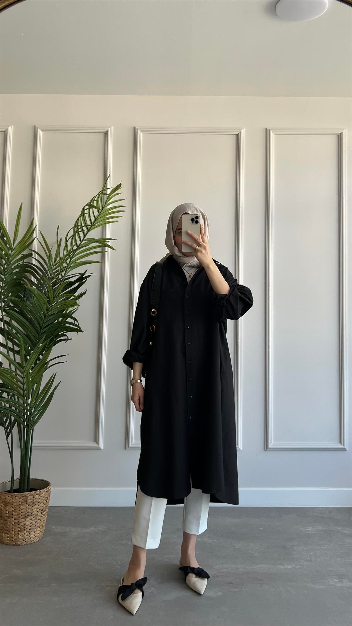 Uzun Oversize Poplin Gömlek
