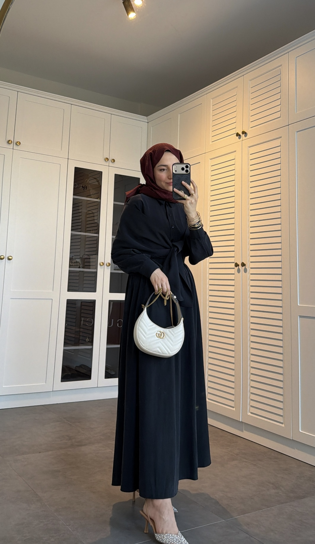 Vera Fular Detaylı Elbise Siyah