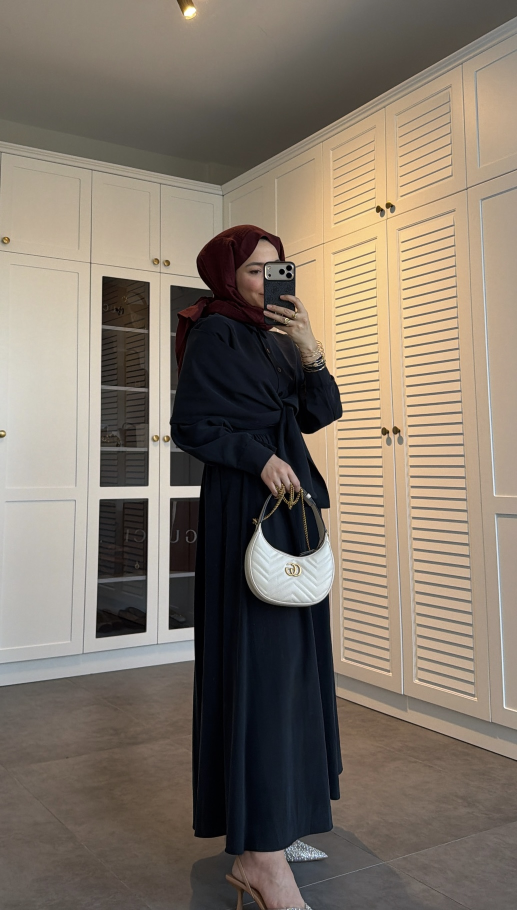 Vera Fular Detaylı Elbise Siyah