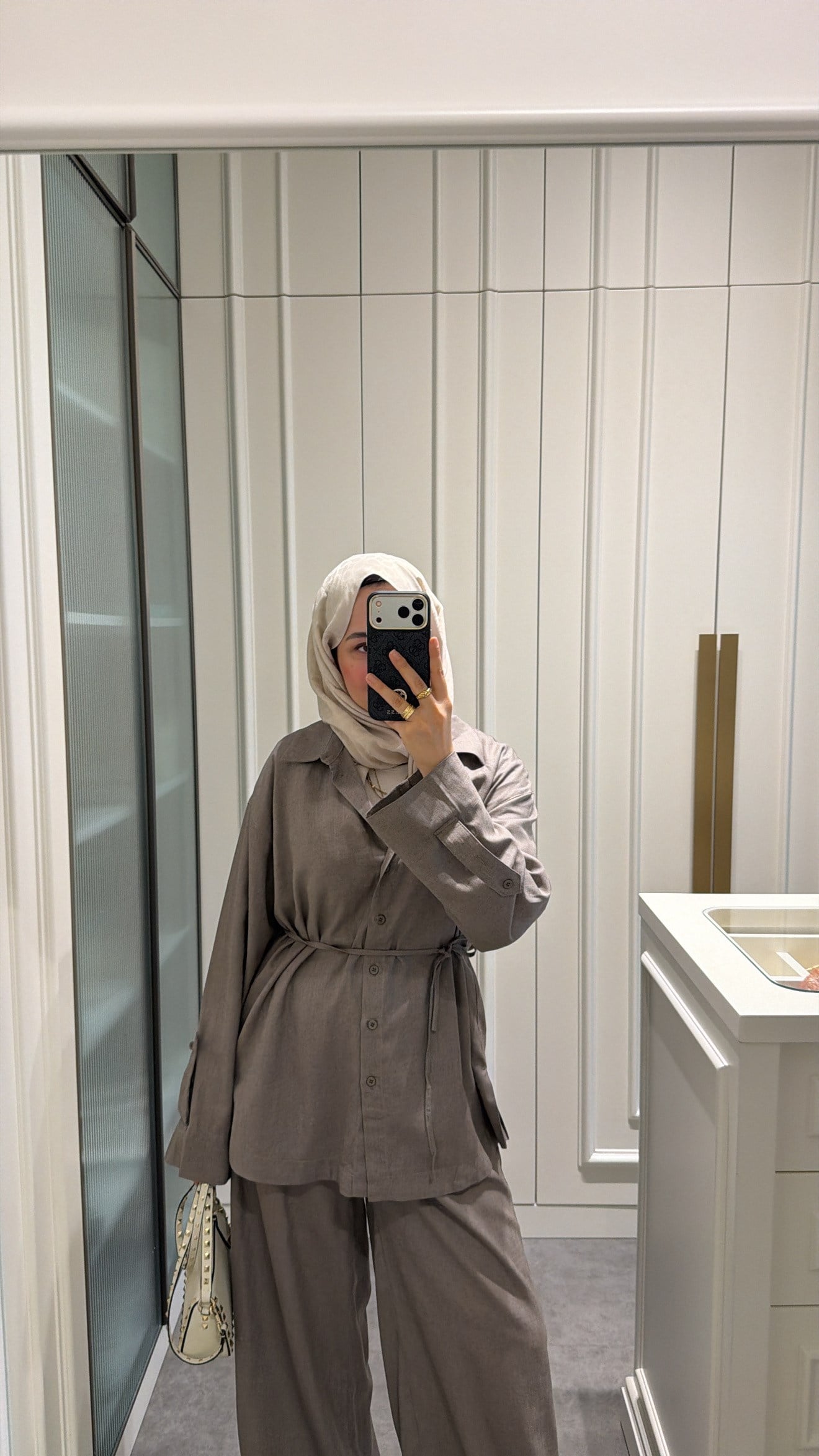 Vera Keten Pantolon Takım  Gri