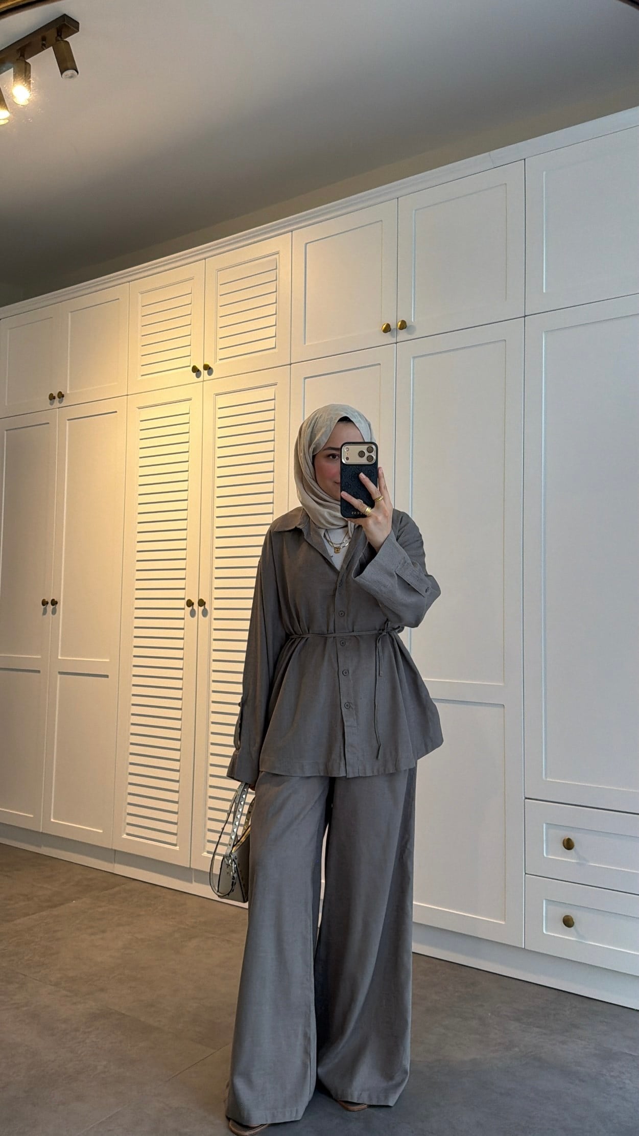 Vera Keten Pantolon Takım  Gri