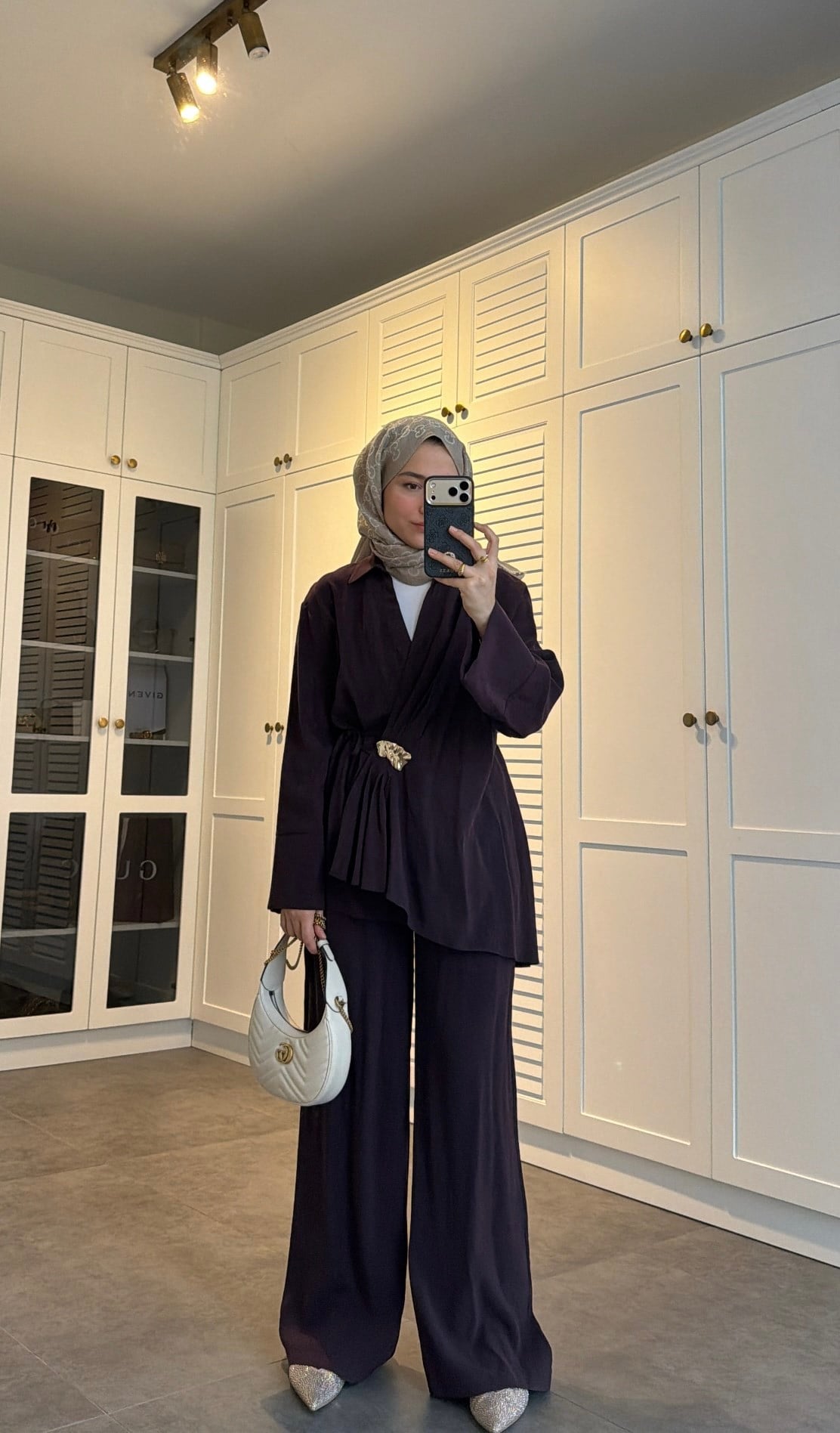 Yandan Bağlamalı Broşlu Modal Takım Burgonya