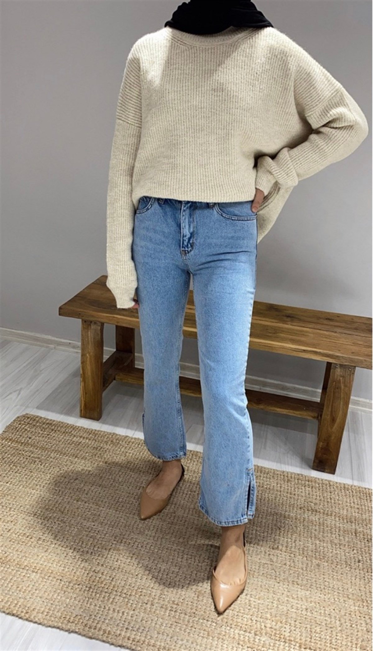 Yandan Yırtmaçlı Jean