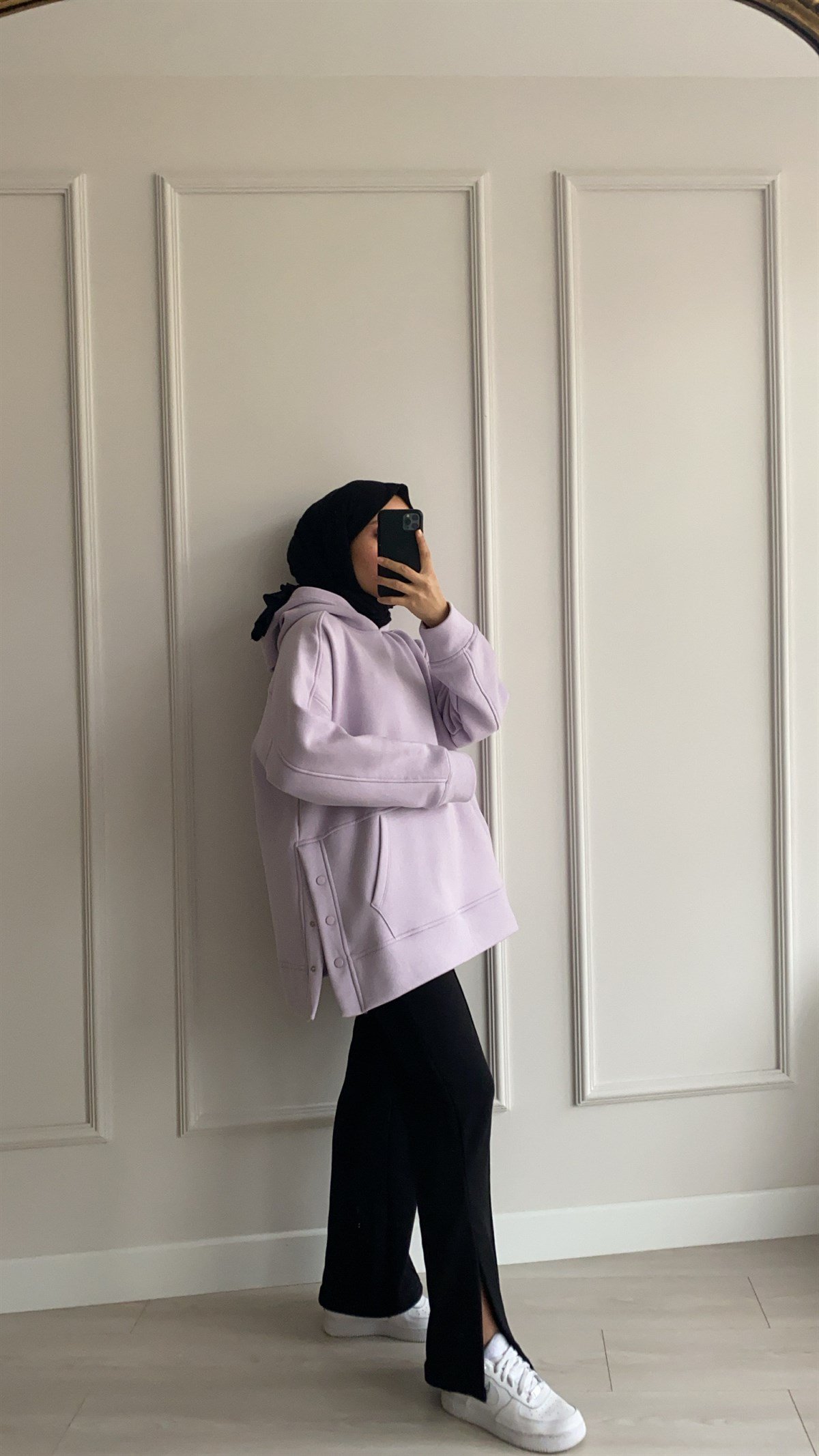 Yanları Çıt Çıt Detaylı Lila Sweatshirt 
