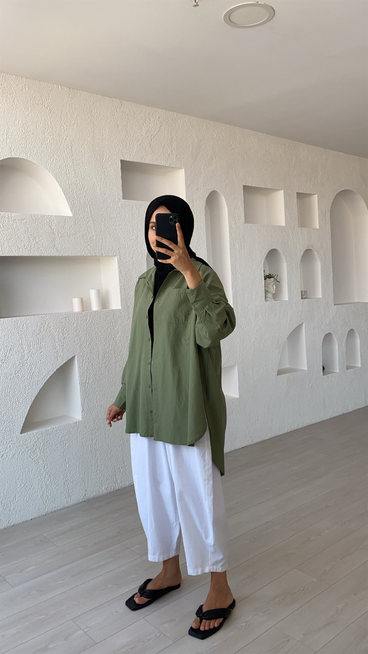 Yeşil Oversize Gömlek