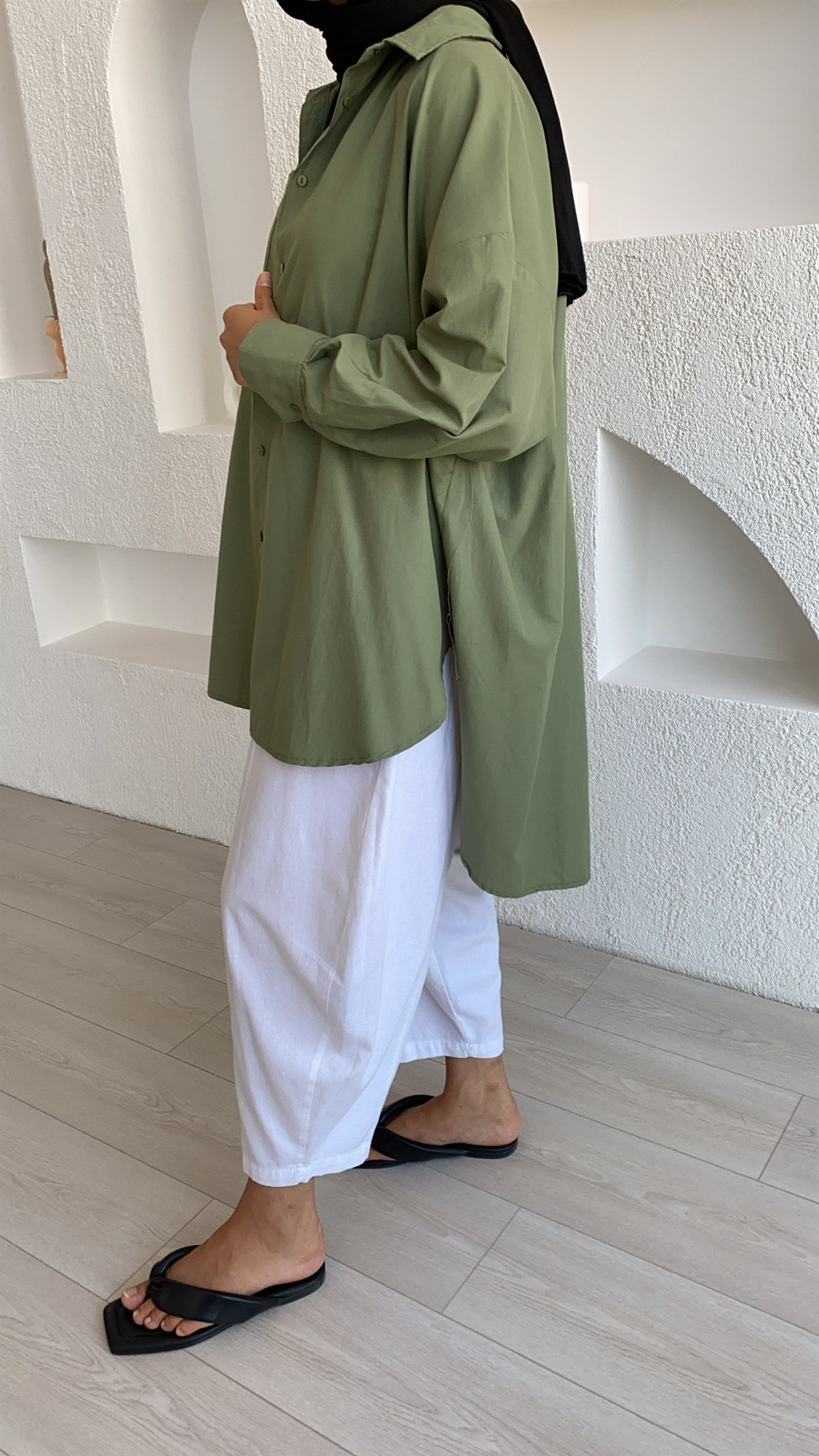 Yeşil Oversize Gömlek