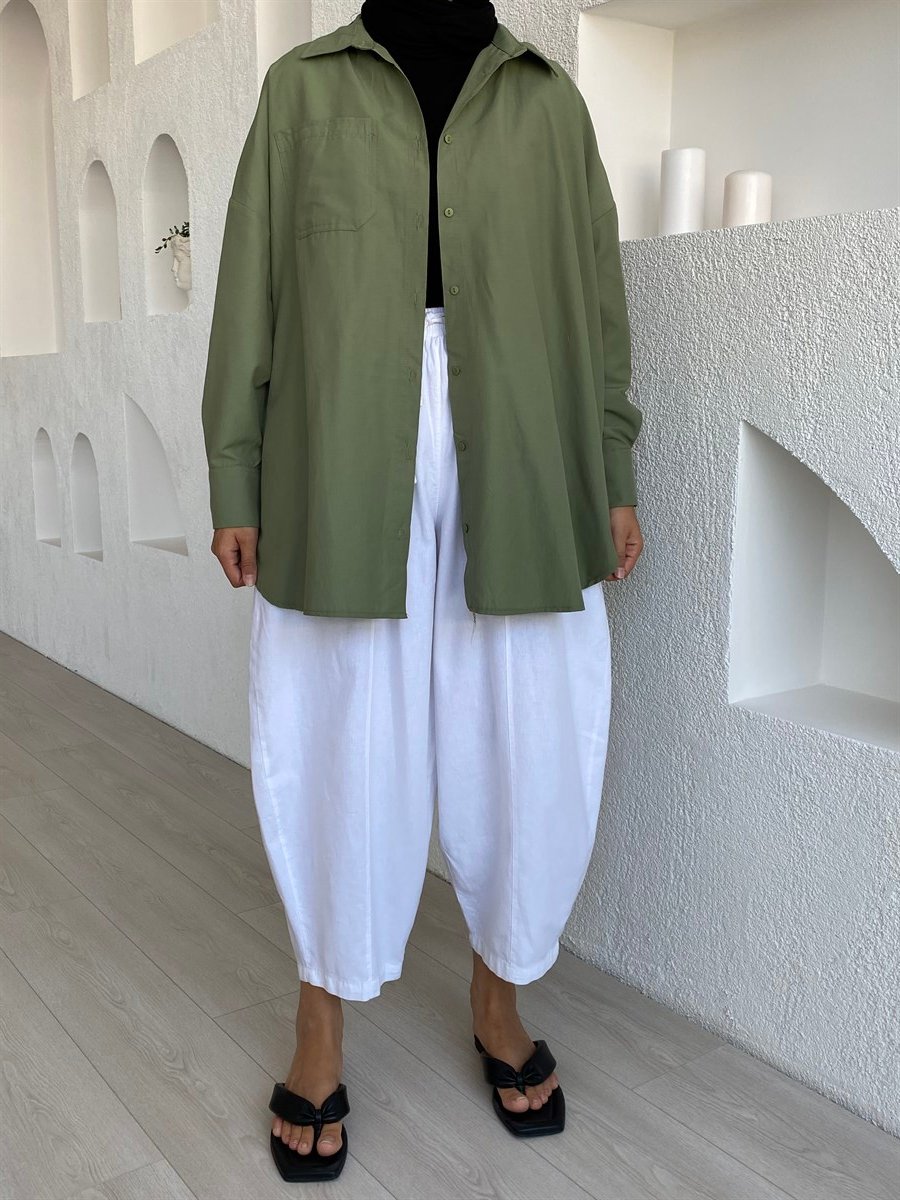 Yeşil Oversize Gömlek
