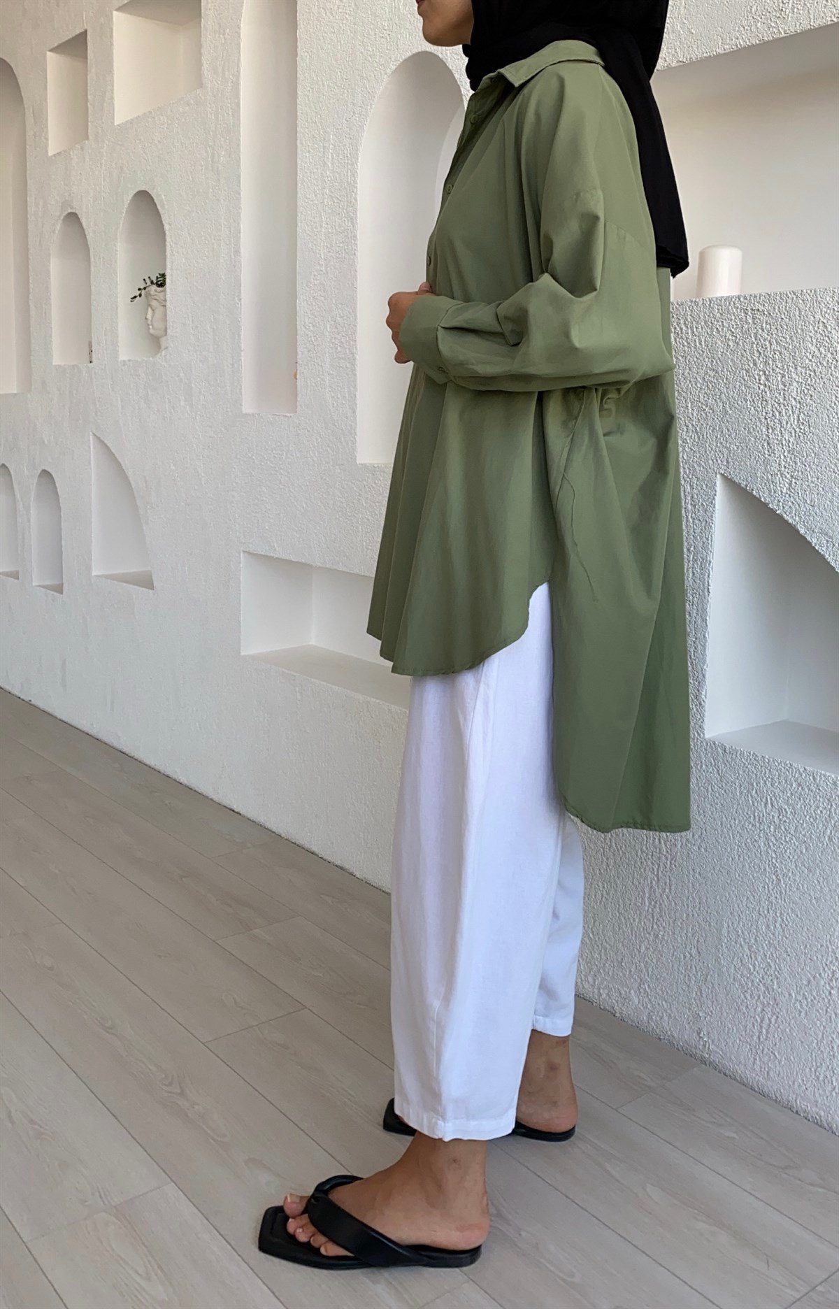 Yeşil Oversize Gömlek