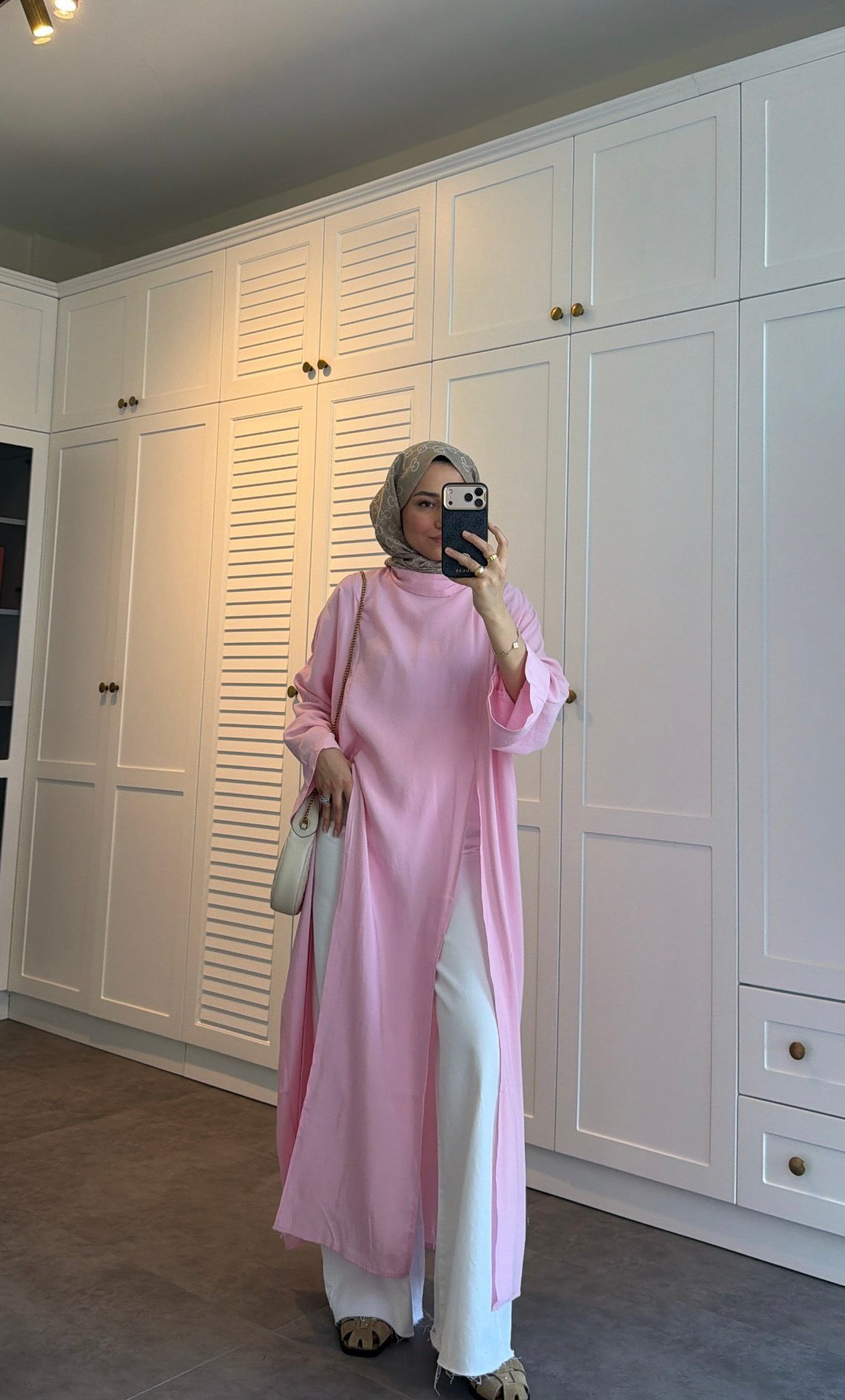 Yırtmaç Detay Tunik  Pembe