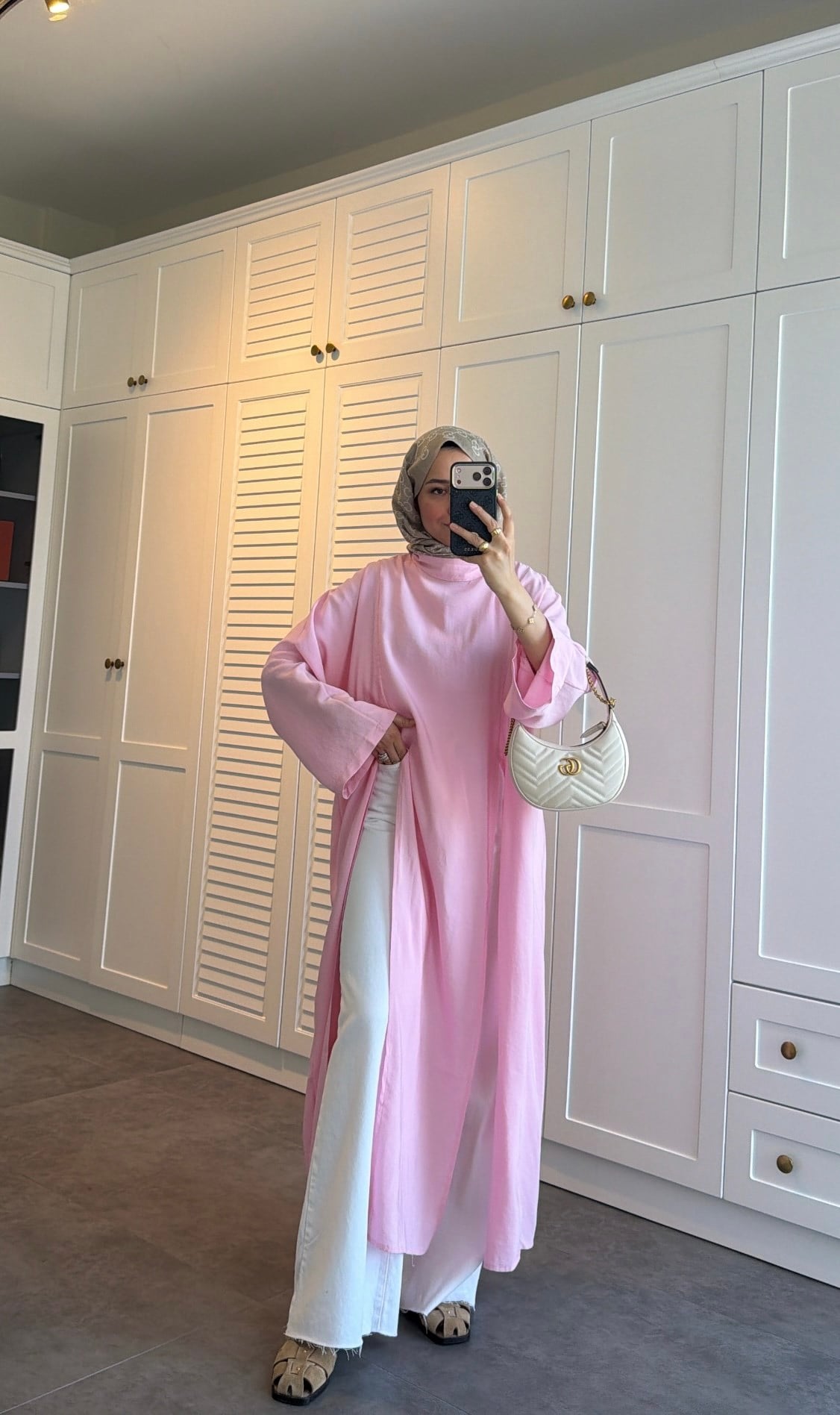 Yırtmaç Detay Tunik  Pembe