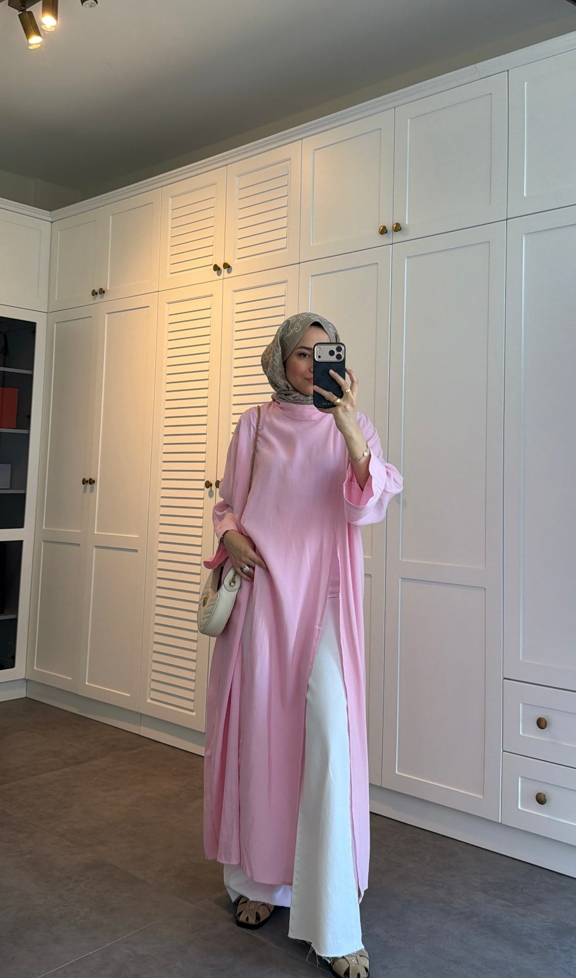 Yırtmaç Detay Tunik  Pembe