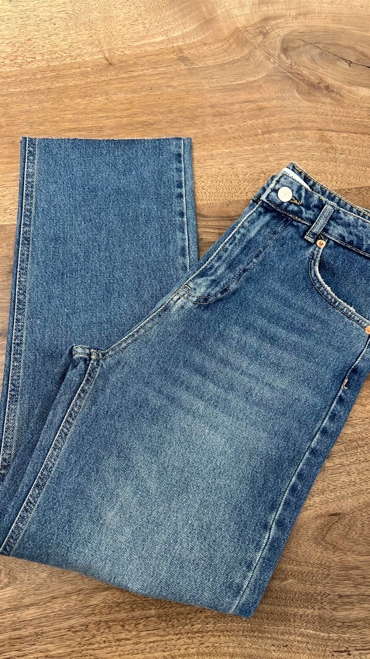 Zara Model Straight Yüksek Bel Likralı Jean