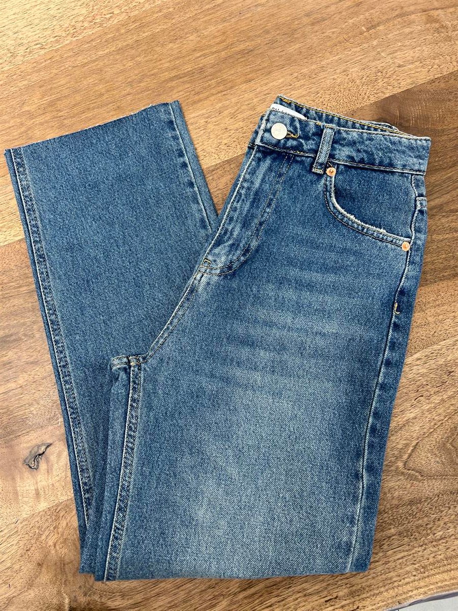 Zara Model Straight Yüksek Bel Likralı Jean