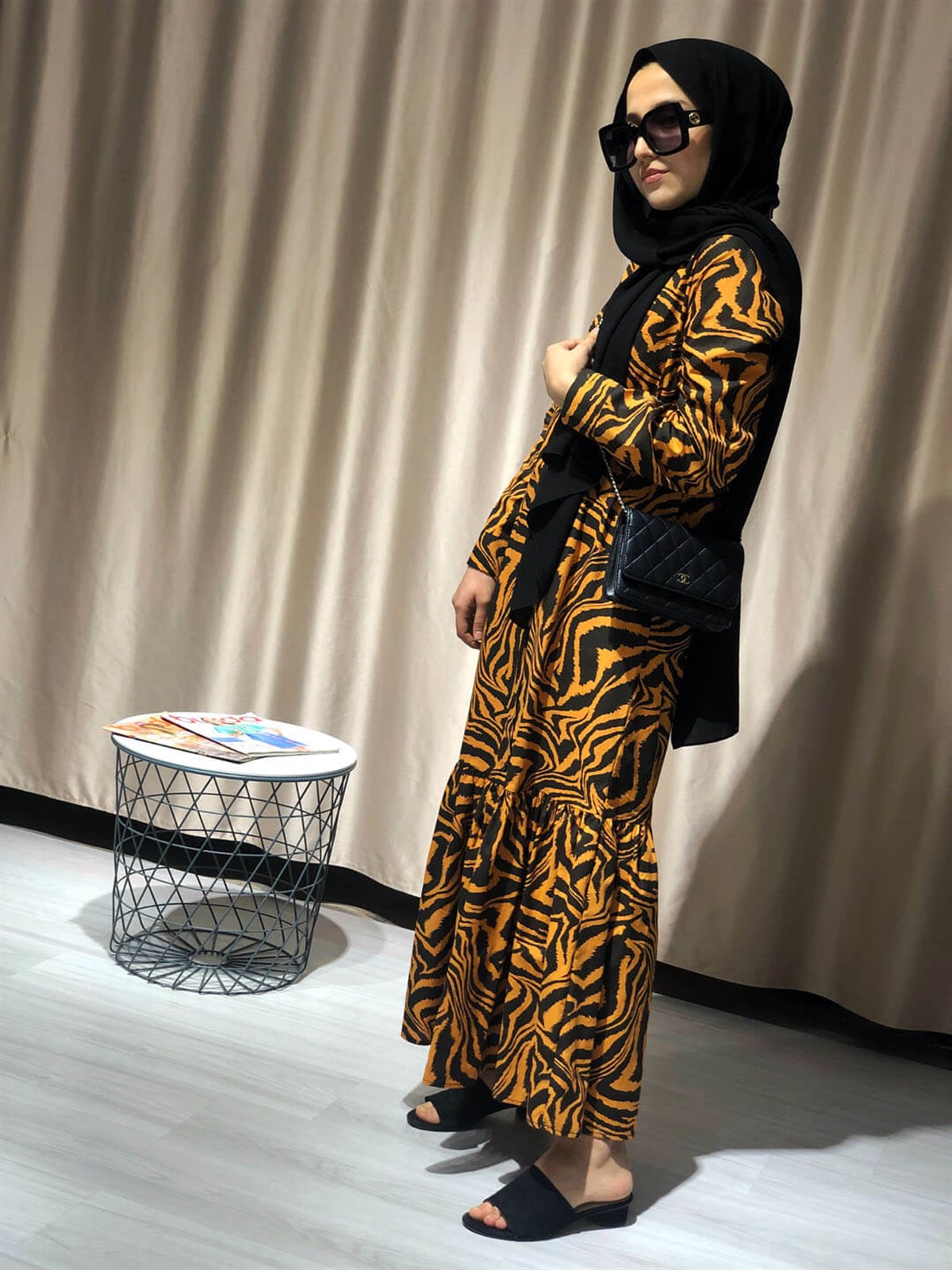 Zebra Desenli Elbise